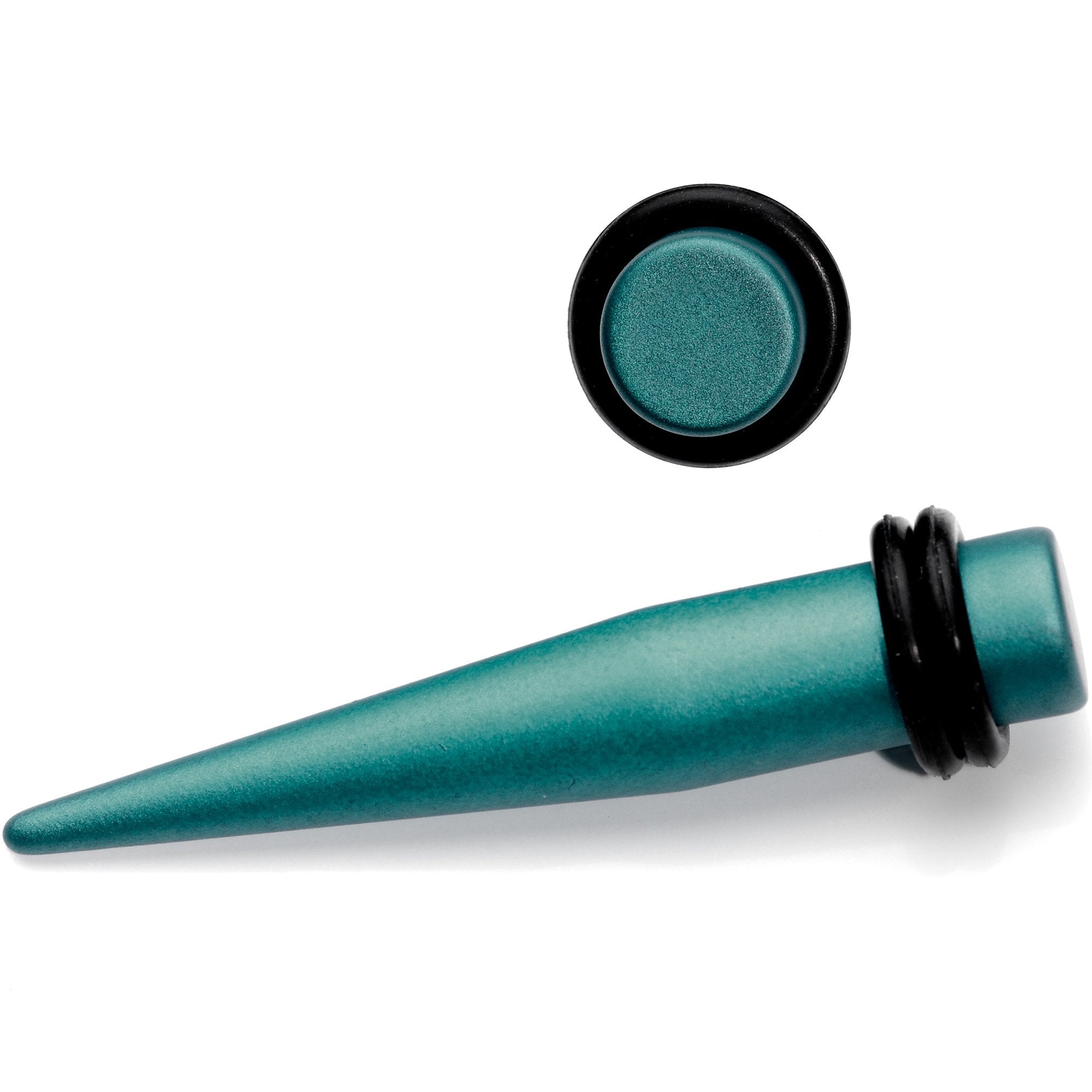 Teal Matte Silicone Straight Taper Set 4mm to 12mm