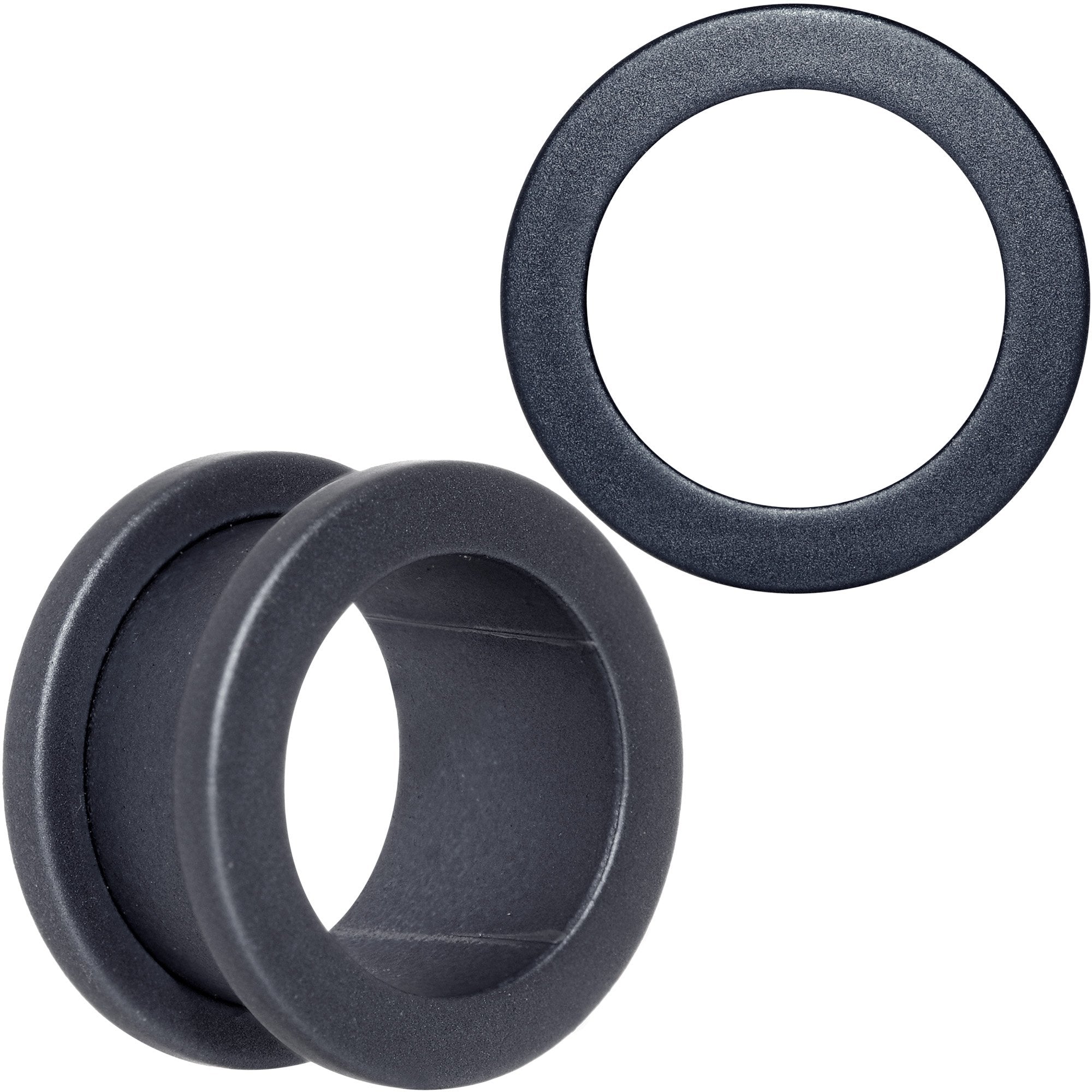 Brown Matte Silicone Screw Fit Tunnel Plug Set 6mm to 25mm