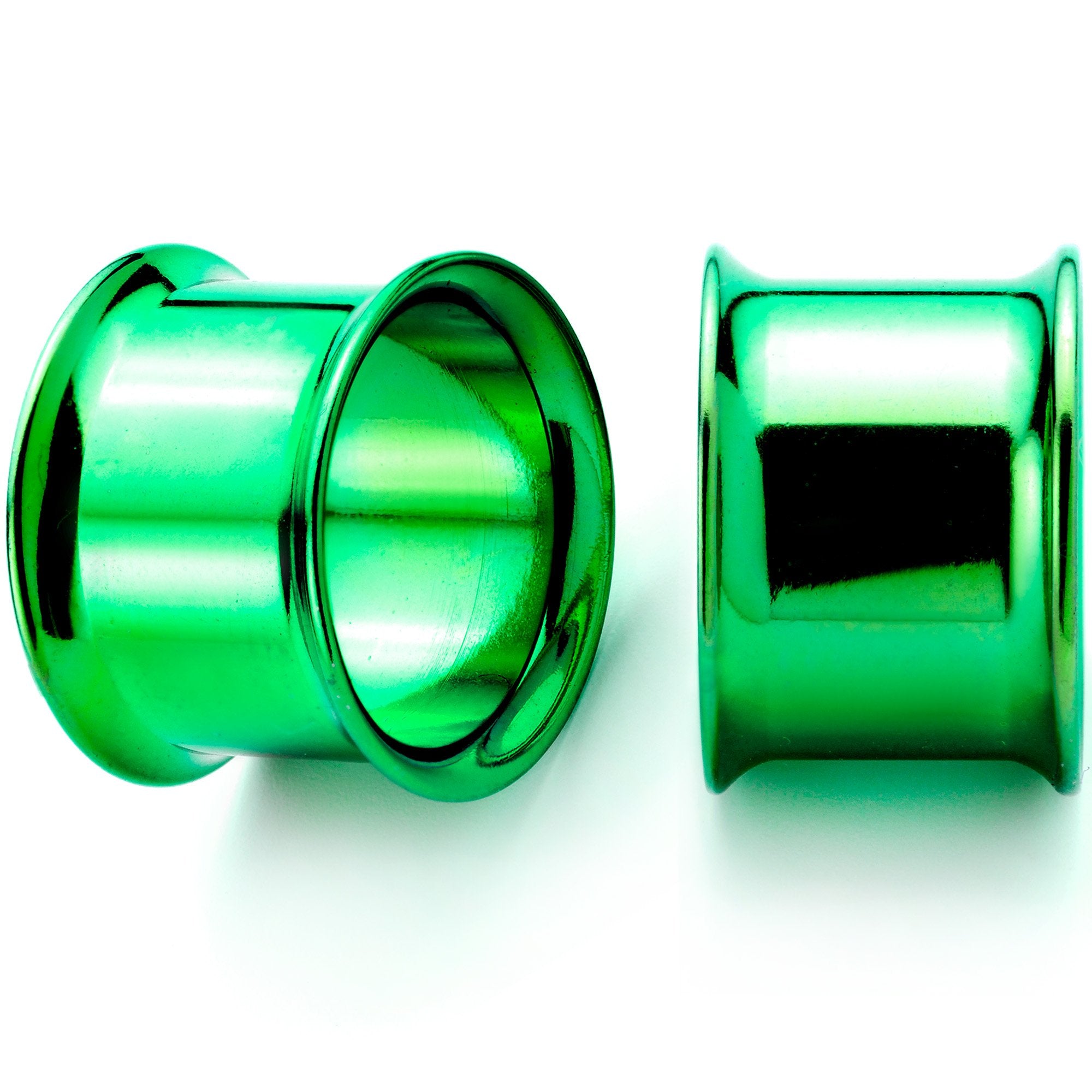 Green Anodized Steel Double Flare Tunnel Plug Set 4mm-16mm