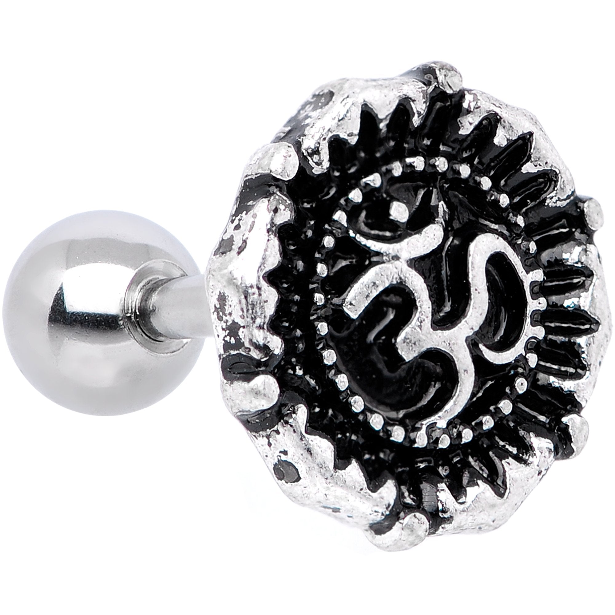 16G 1/4 Spiritual Ohm Symbol Tragus Cartilage Earring