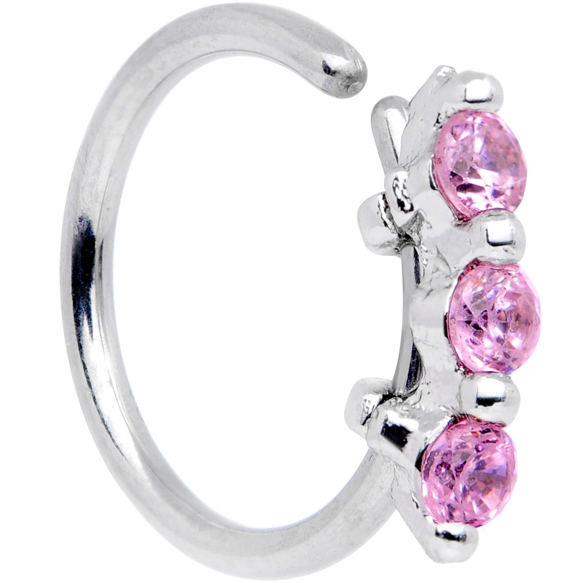 20G 5/16 Pink CZ Gem Sequence Shine Seamless Circular Ring
