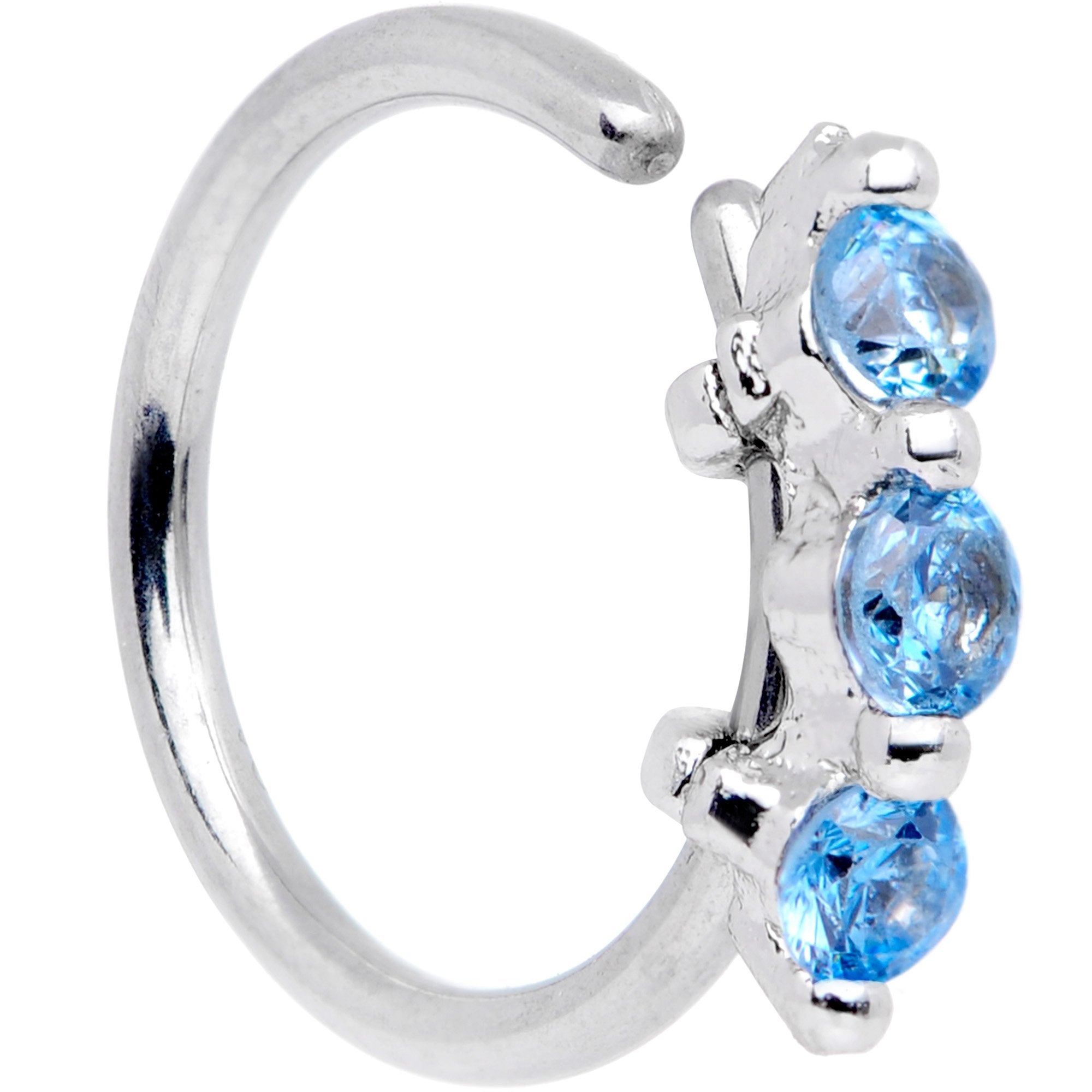 20G 5/16 Blue CZ Gem Sequence Shine Seamless Circular Ring