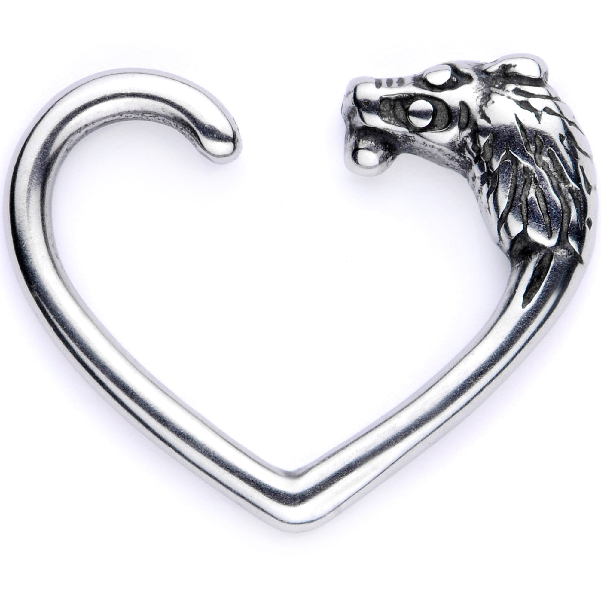 16G 3/8 Lion Tamer Left Heart Closure Ring