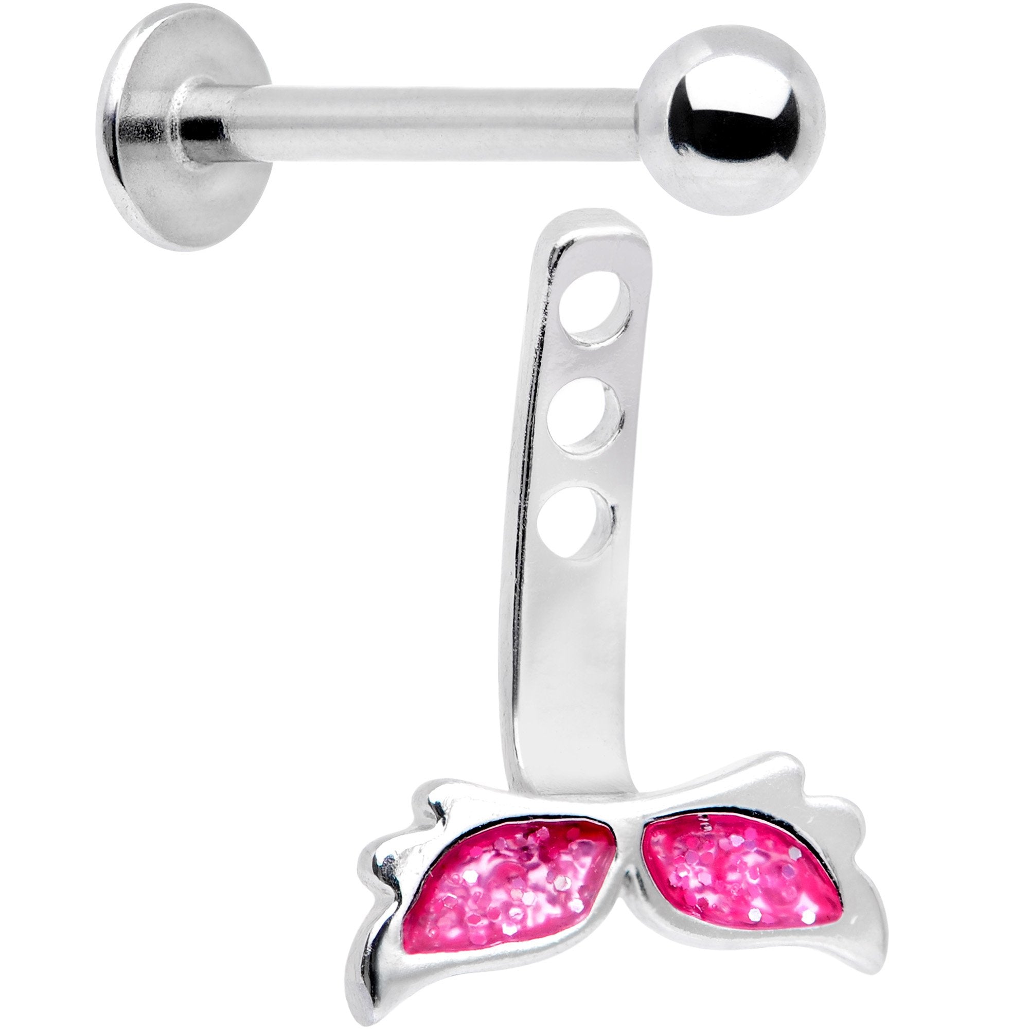 Pink Glitter Mermaid Tail Dangle Cartilage Tragus Helix Piercing