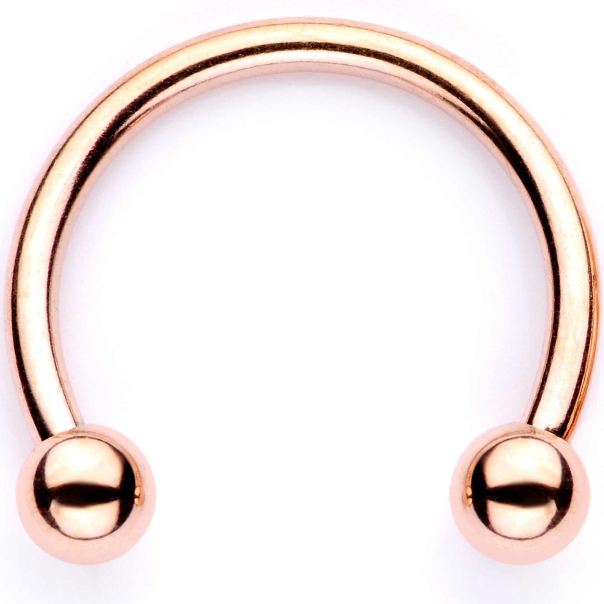 16G 3/8 White Faux Opal Rose Gold Tone Twisted Horseshoe BCR Captive Ring Set