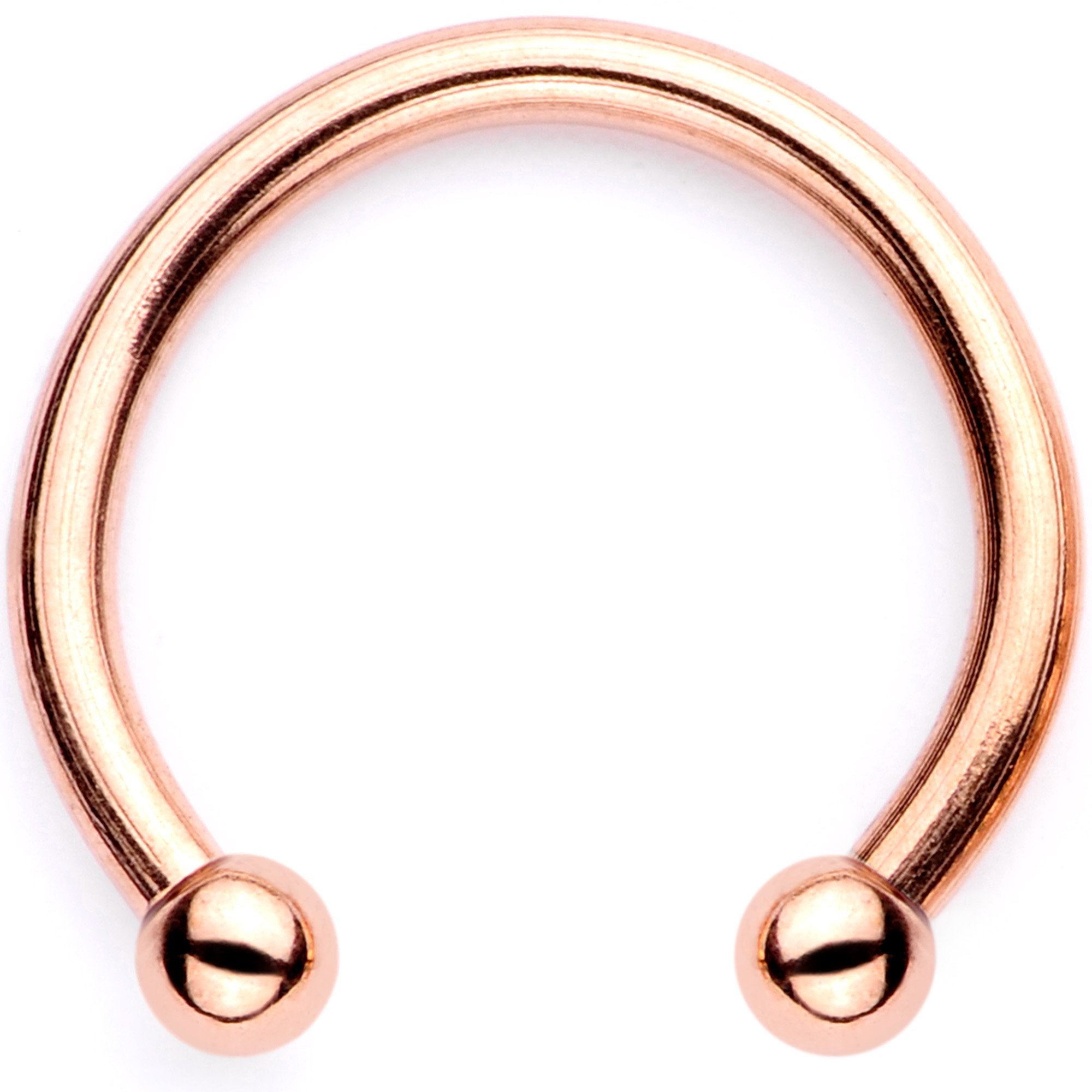 16G Pink Faux Opal Rose Gold Tone Twisted Horseshoe Clip On Fake Septum Ring Set