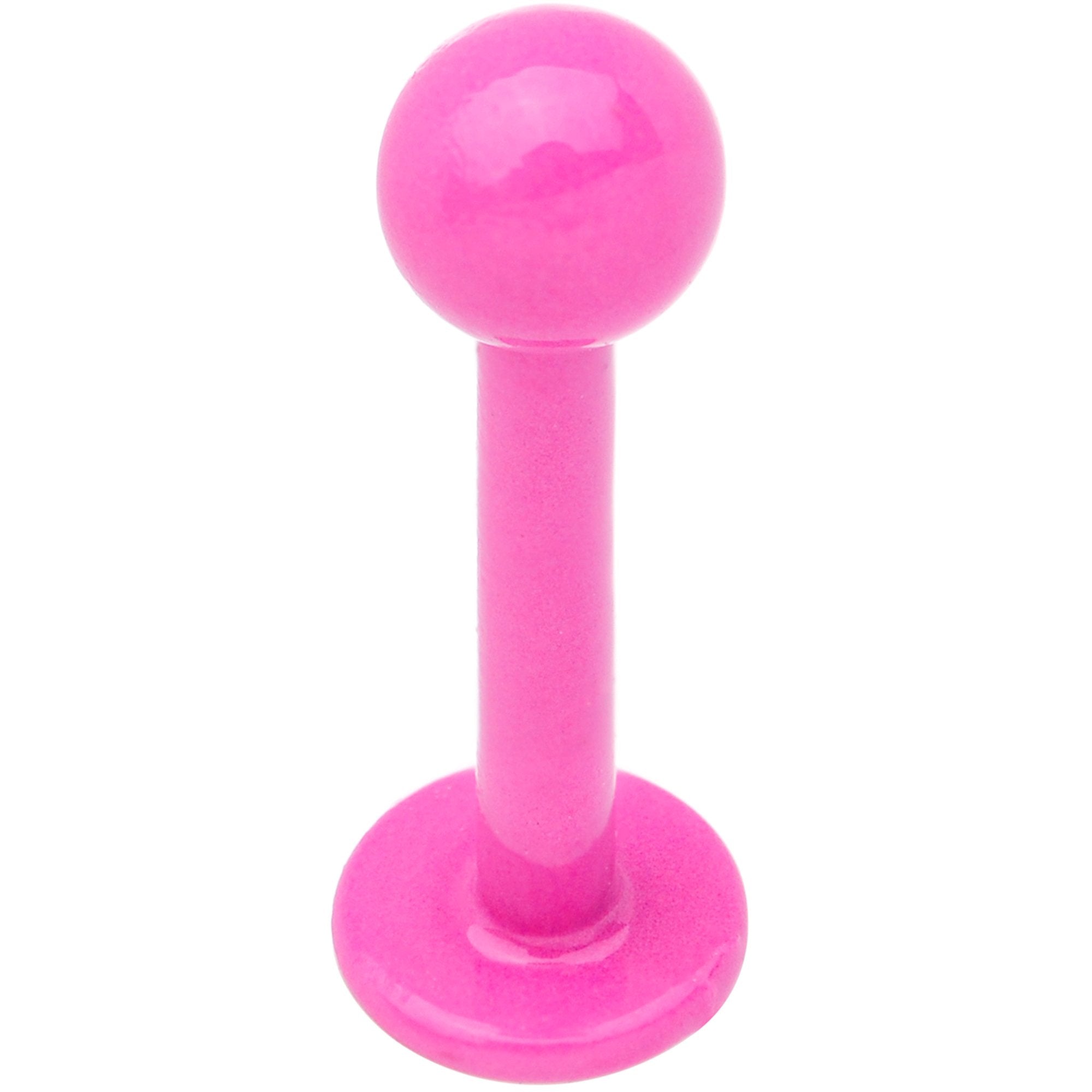 16G 5/16 Pink Acrylic Over Steel Labret Monroe Tragus