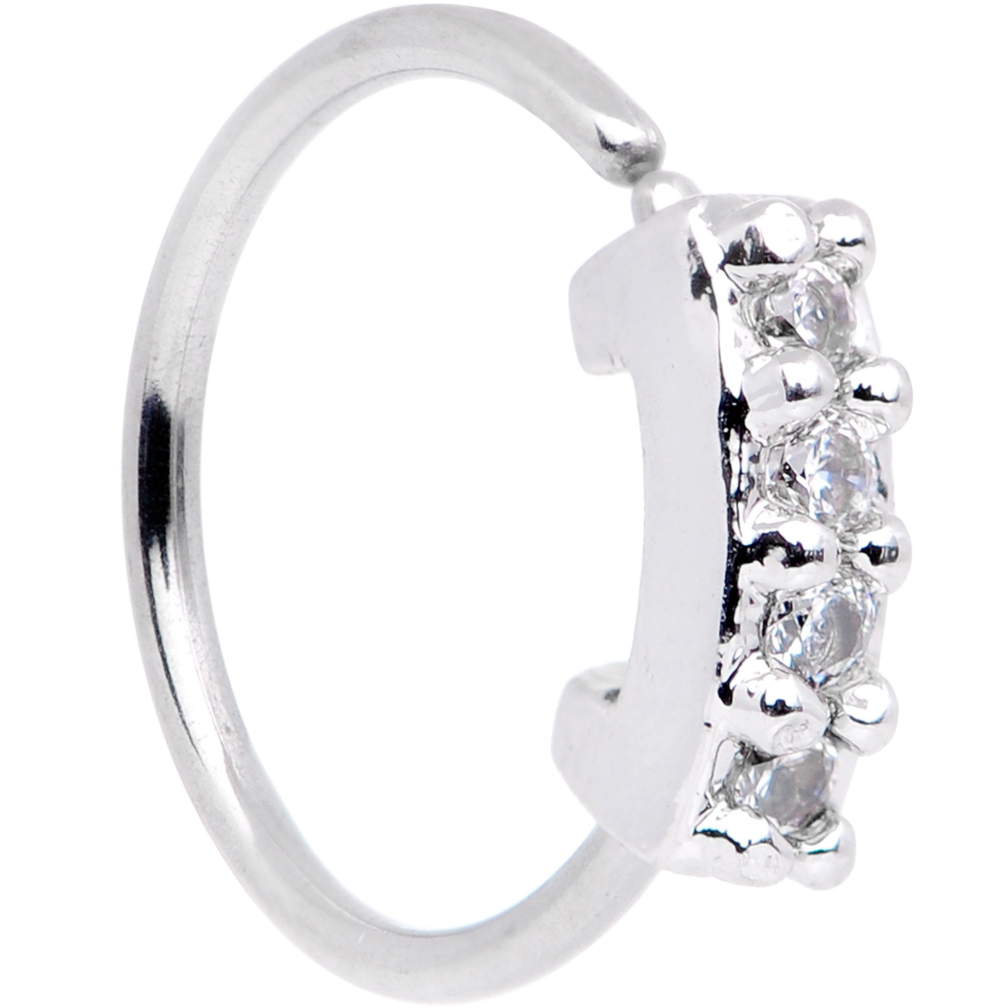 20G 5/16 Clear CZ Gem Quartet Shine Seamless Circular Ring