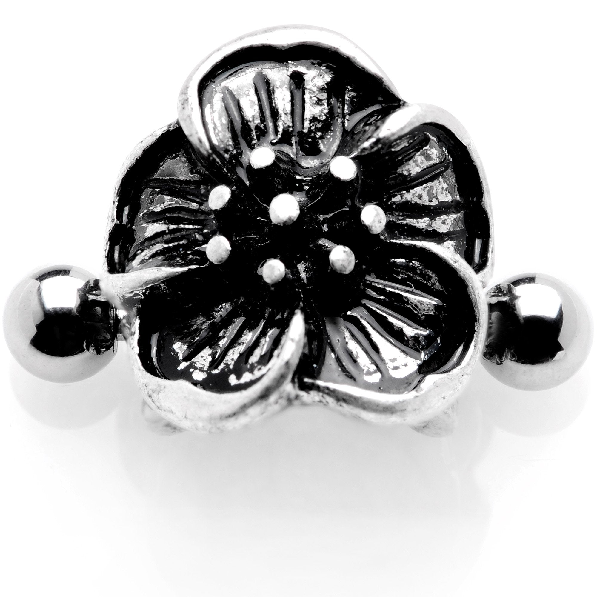 16G 1/2 Blooming Tropical Flower Cuff Cartilage Earring