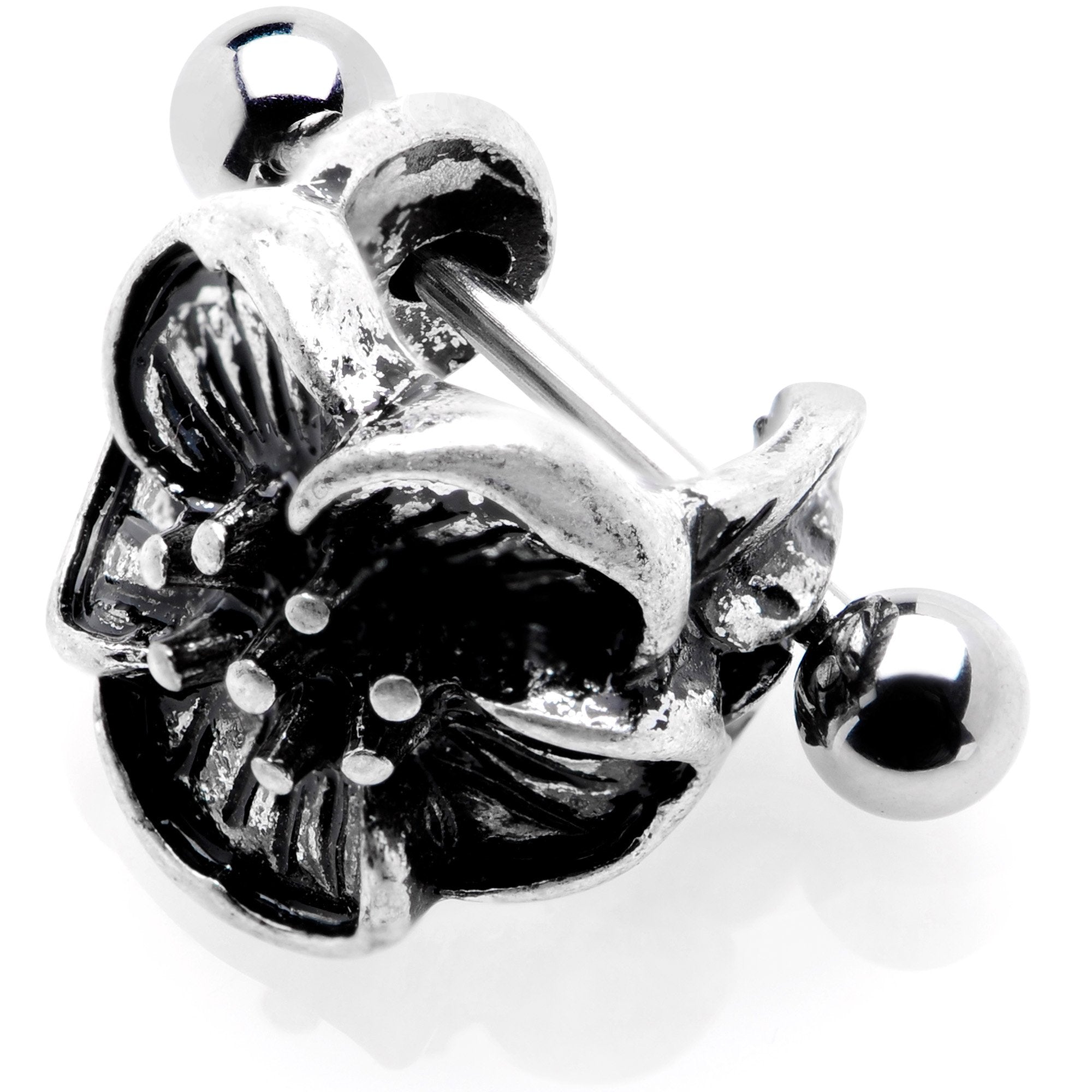 16G 1/2 Blooming Tropical Flower Cuff Cartilage Earring