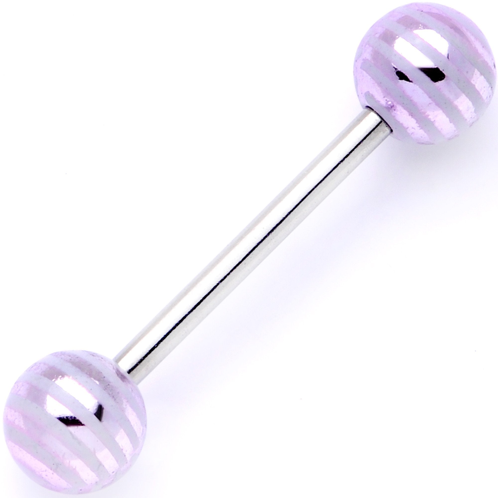 Pastel Stripes Party Barbell Tongue Ring Set of 4