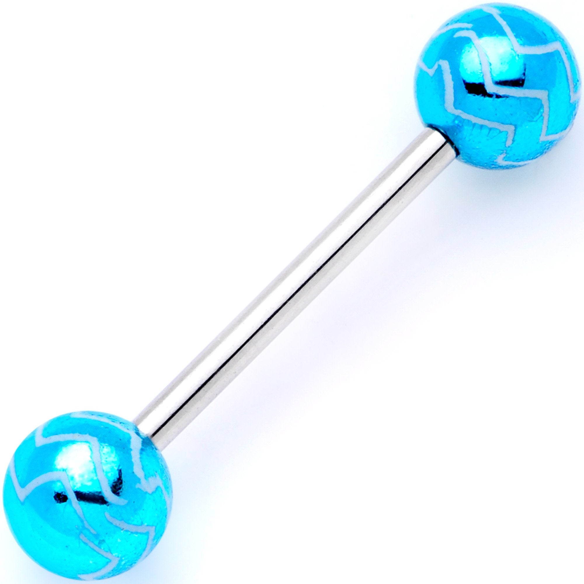 Pastel Zig Zag Party Barbell Tongue Ring Set of 4