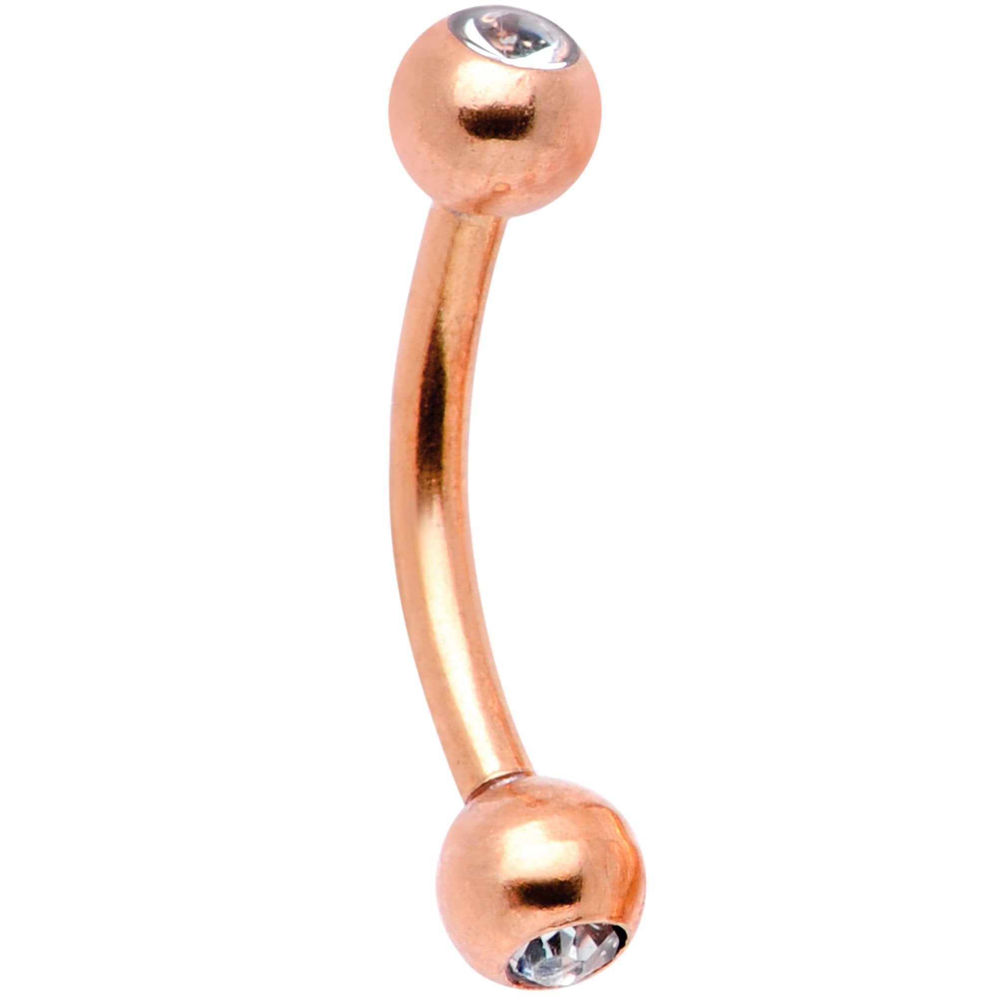 16G 5/16 Gem Rose Gold Tone Curved Eyebrow Daith Rook Set of 4