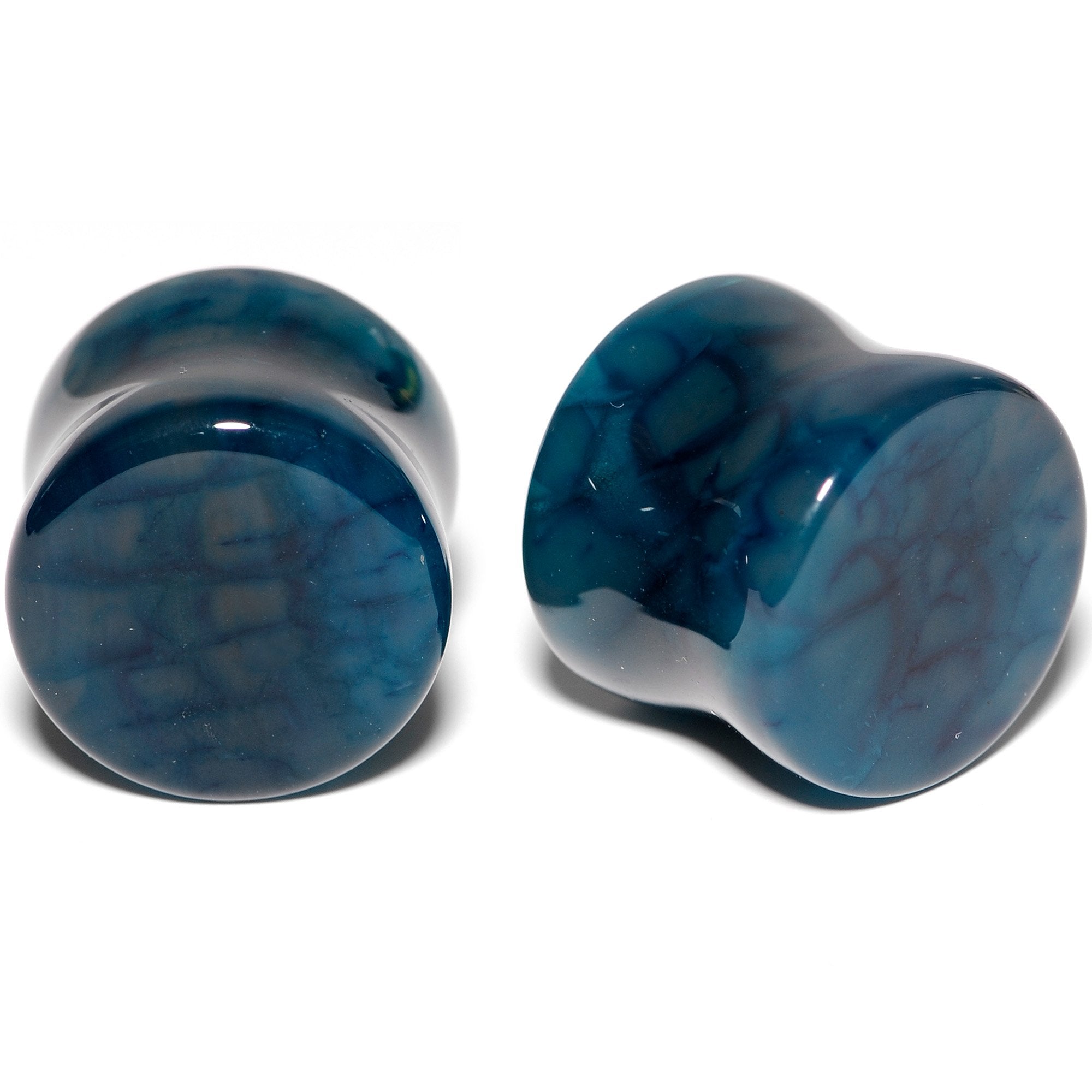 9/16 Solid Blue Stone Saddle Plug Set
