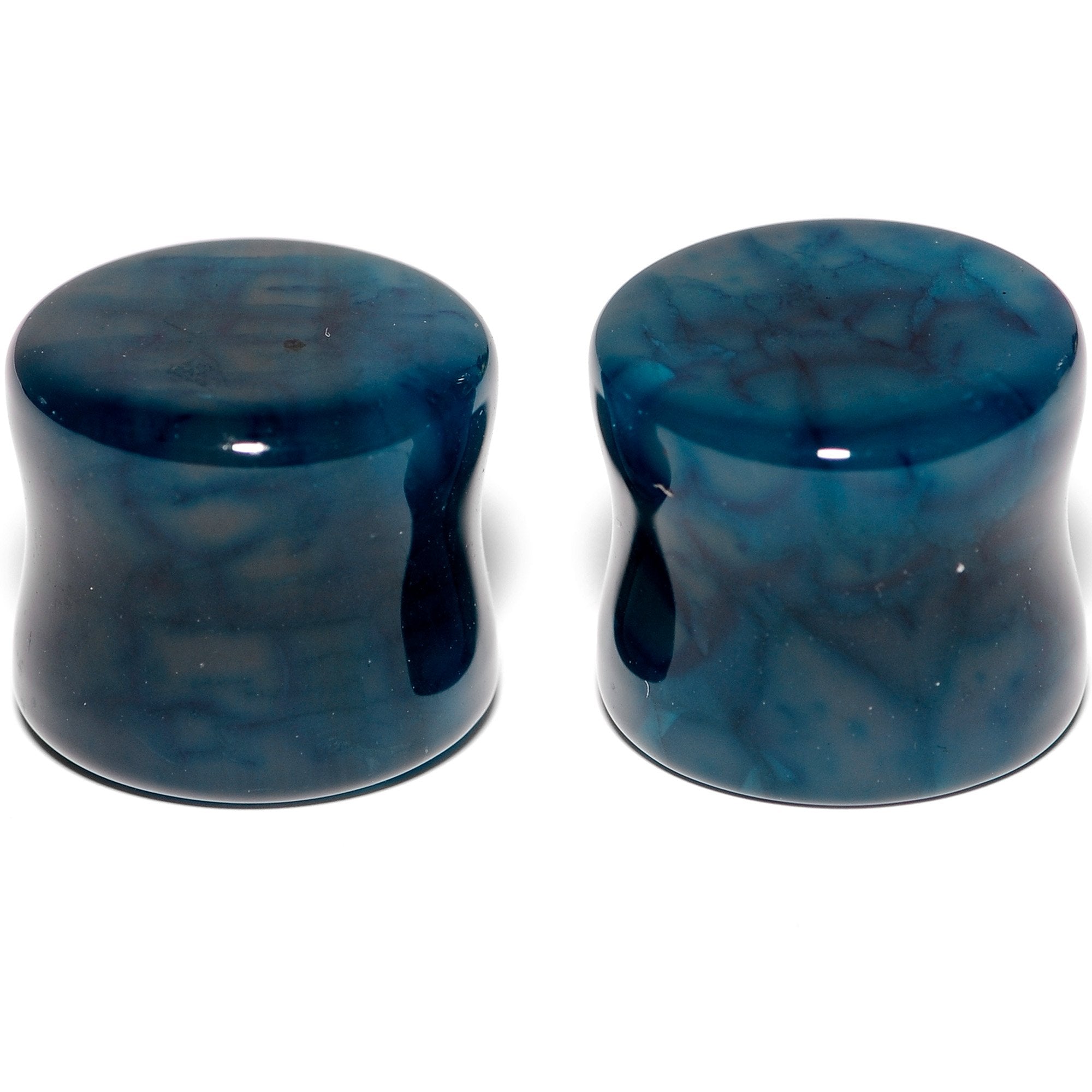 9/16 Solid Blue Stone Saddle Plug Set