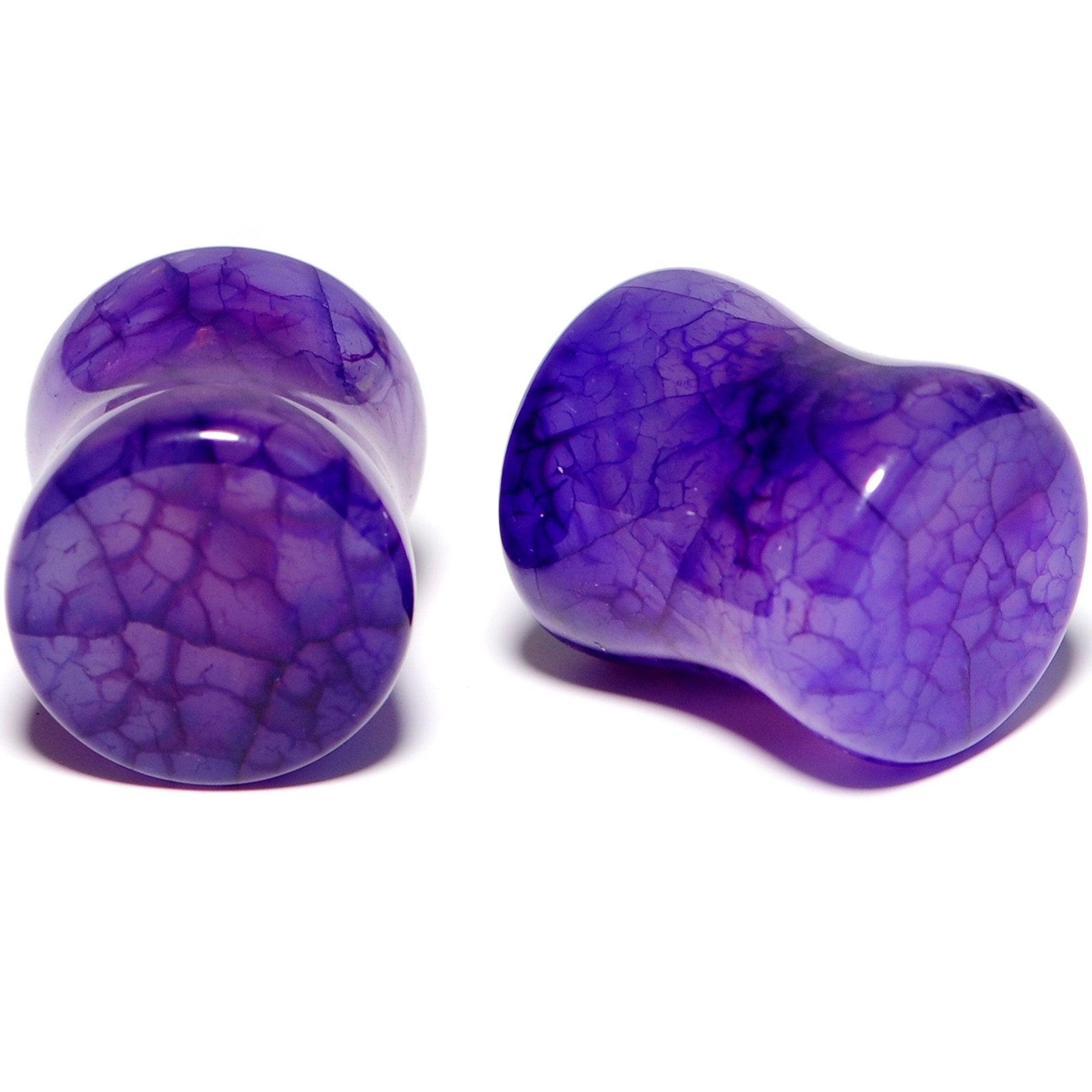 Solid Purple Stone Saddle Plug Set 6mm to 25mm