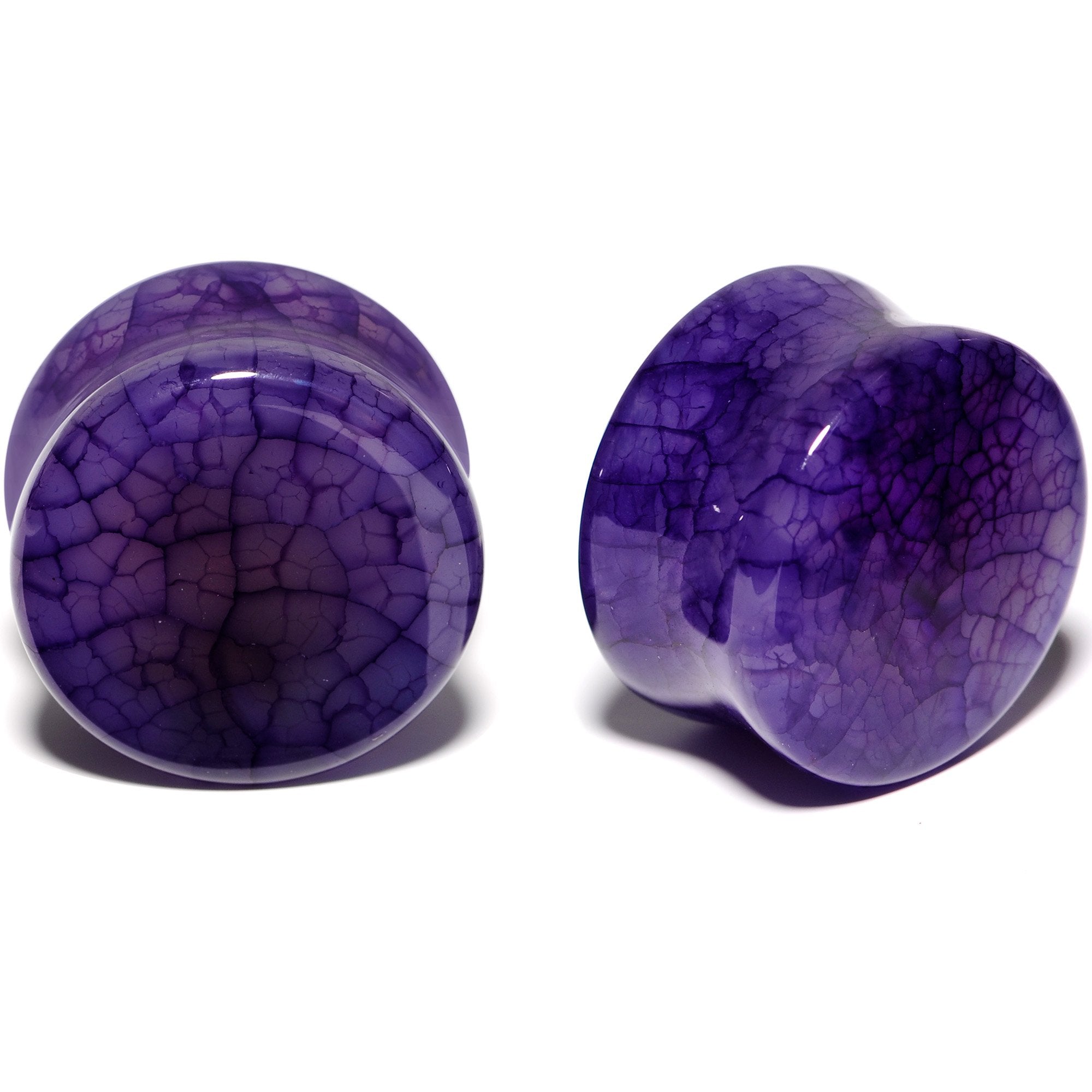 Solid Purple Stone Saddle Plug Set 6mm to 25mm