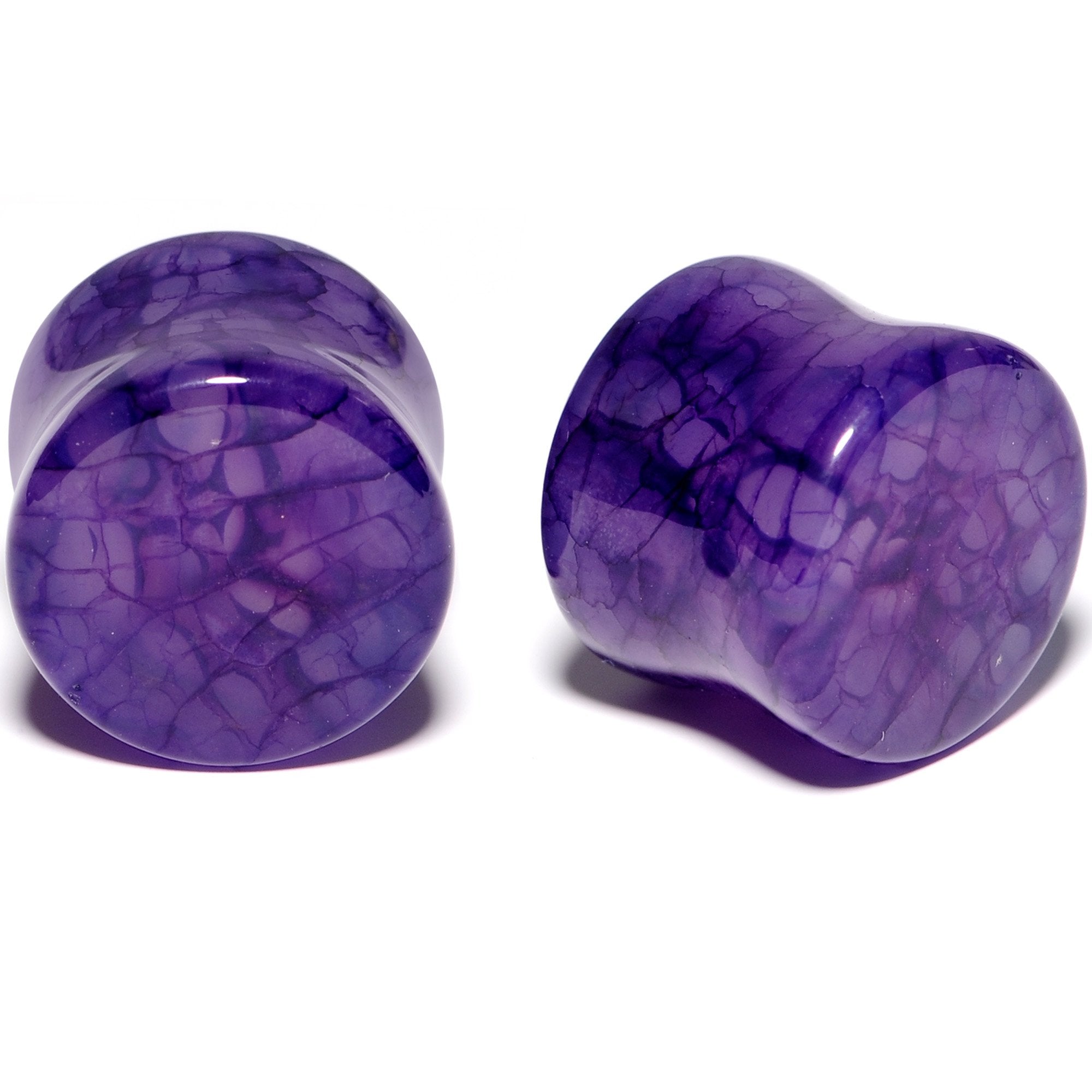 Solid Purple Stone Saddle Plug Set 6mm to 25mm
