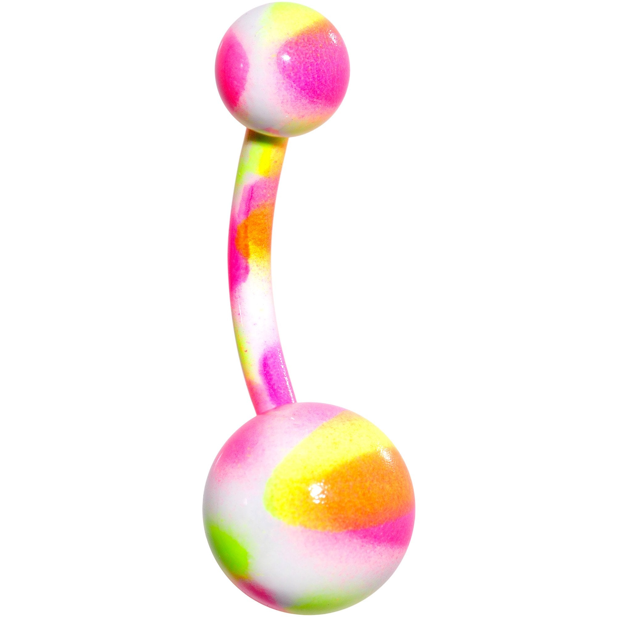 Pink Yellow Cool Camouflage Belly Ring