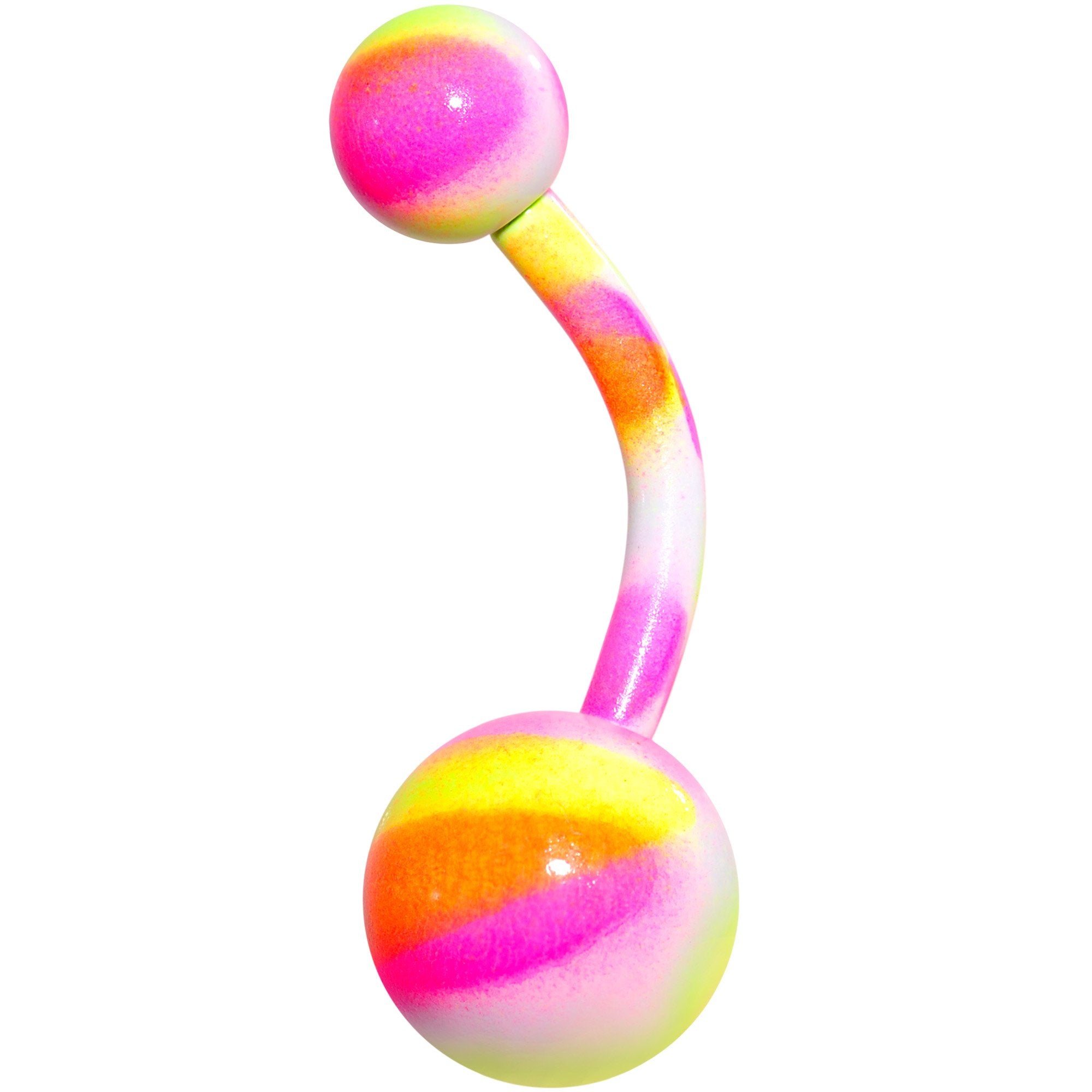 Pink Yellow Cool Camouflage Belly Ring