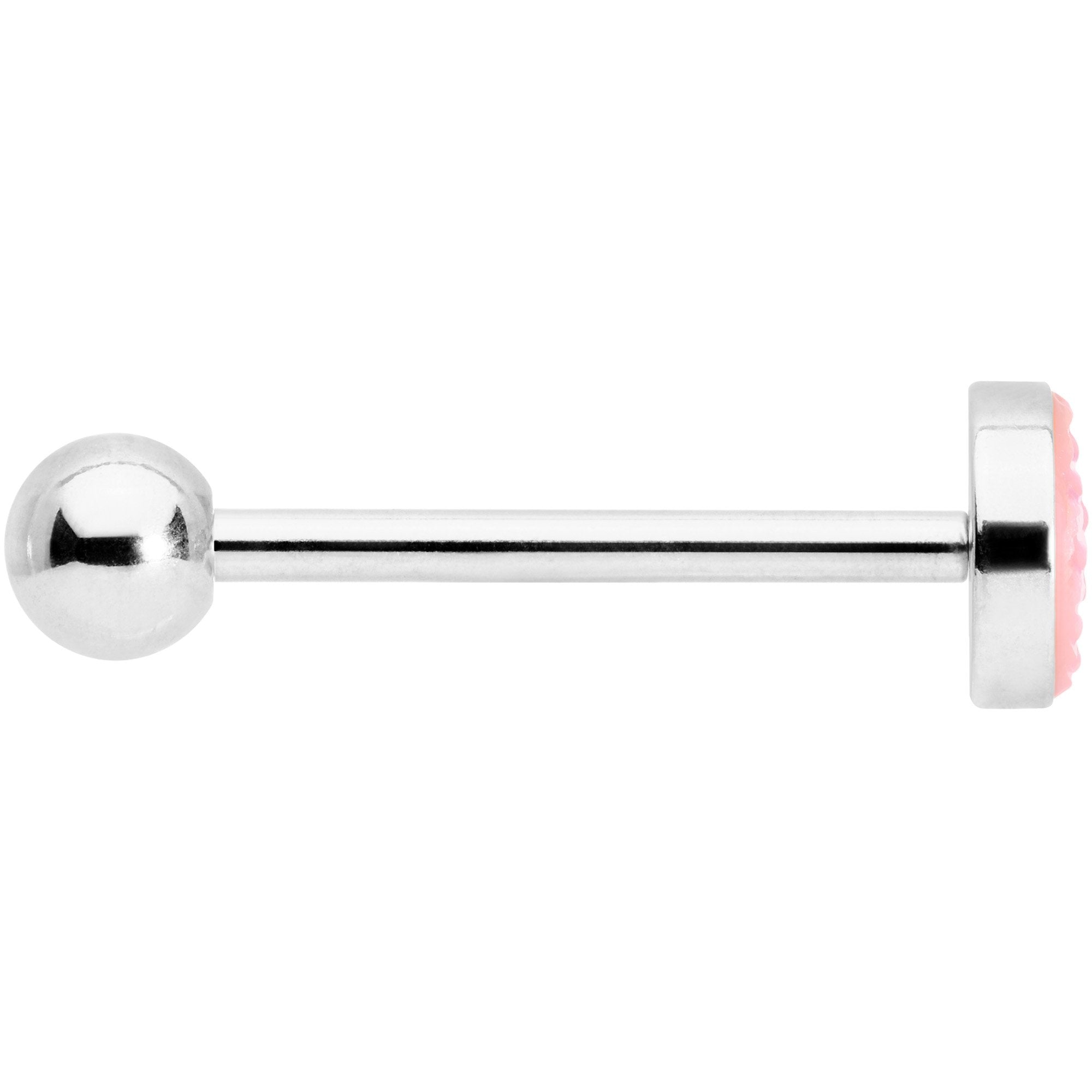 Pink Mermaid Scale Barbell Tongue Ring