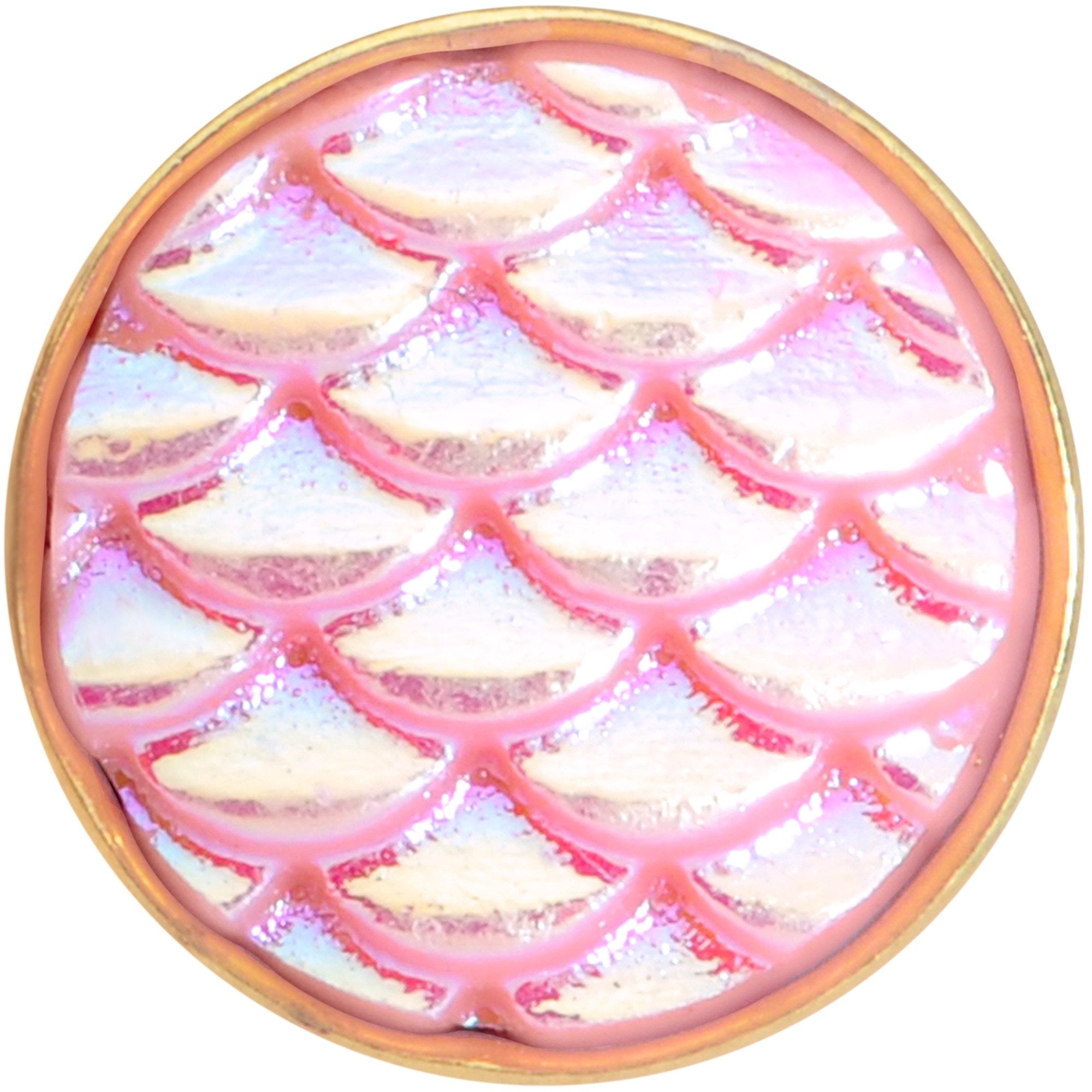 Rose Gold PVD Pink Mermaid Scale Barbell Tongue Ring