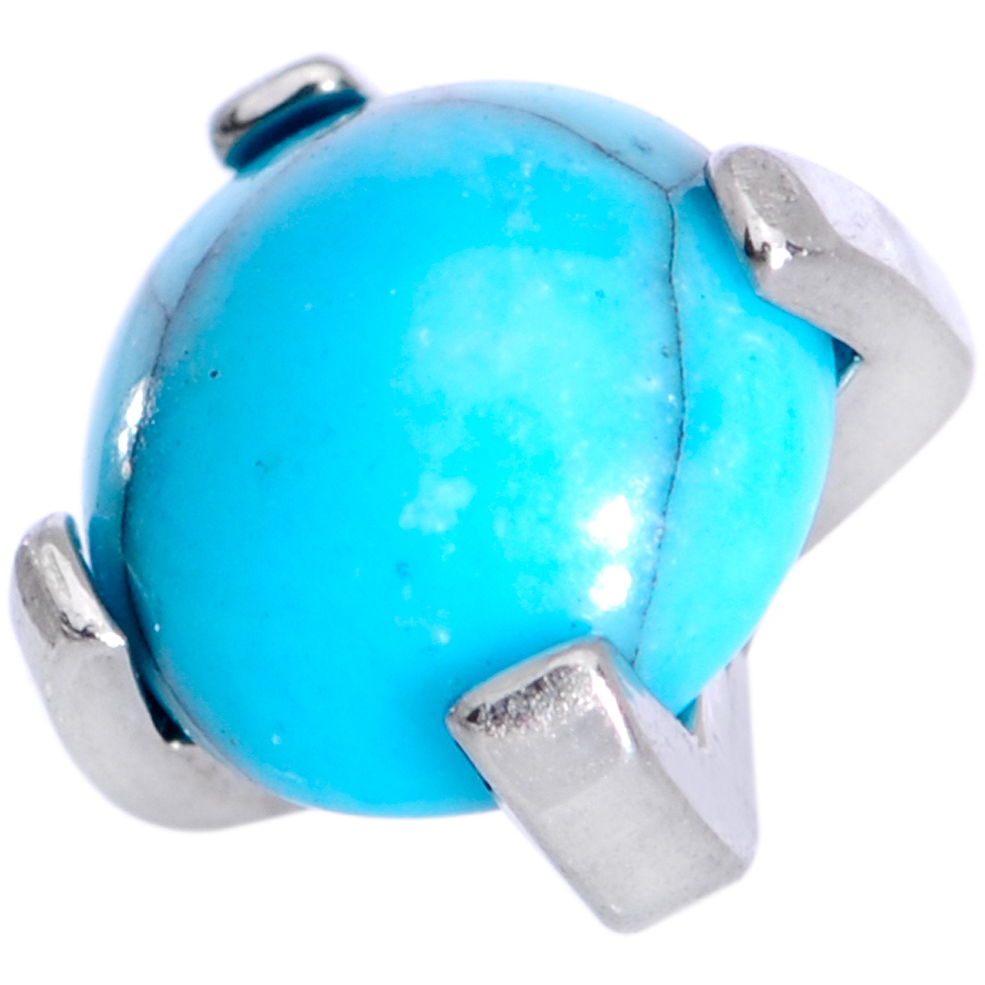 16G 1/4 Turquoise Internally Threaded Labret Monroe Tragus