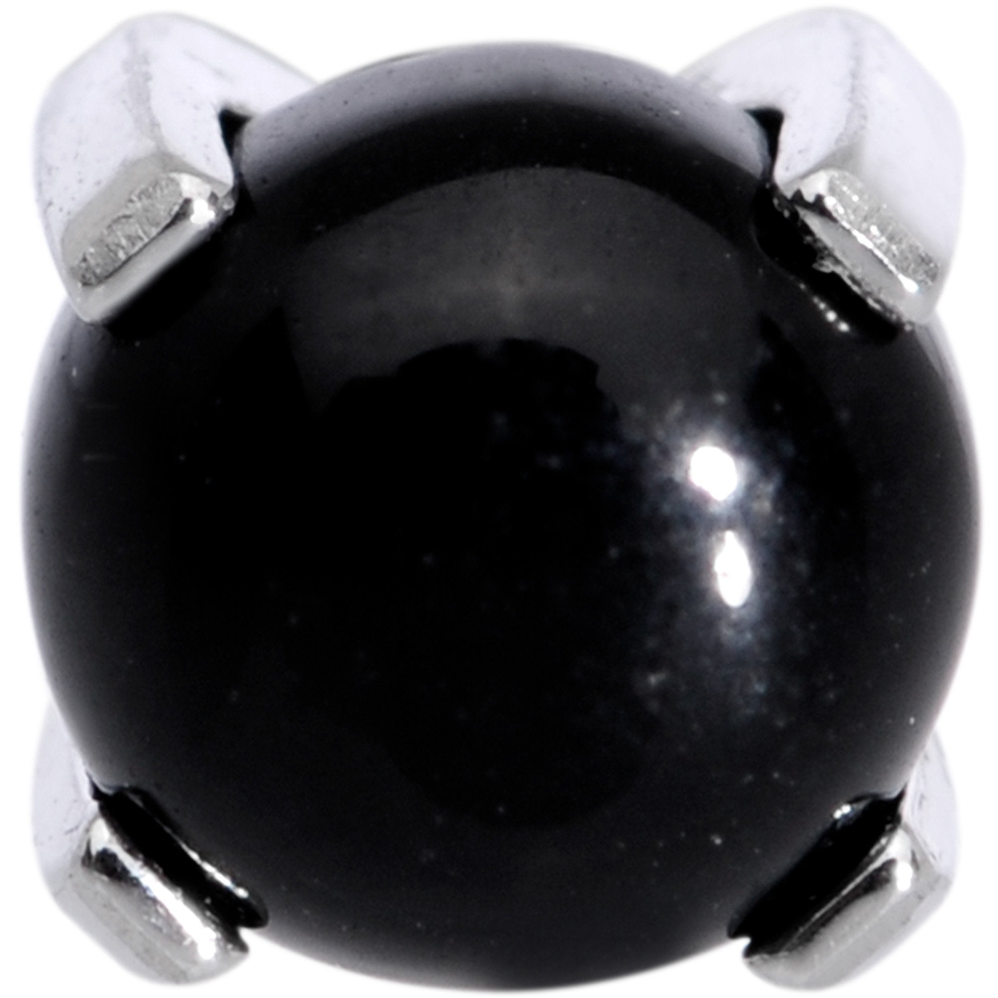 16G 5/16 Black Agate Internally Threaded Labret Monroe Tragus