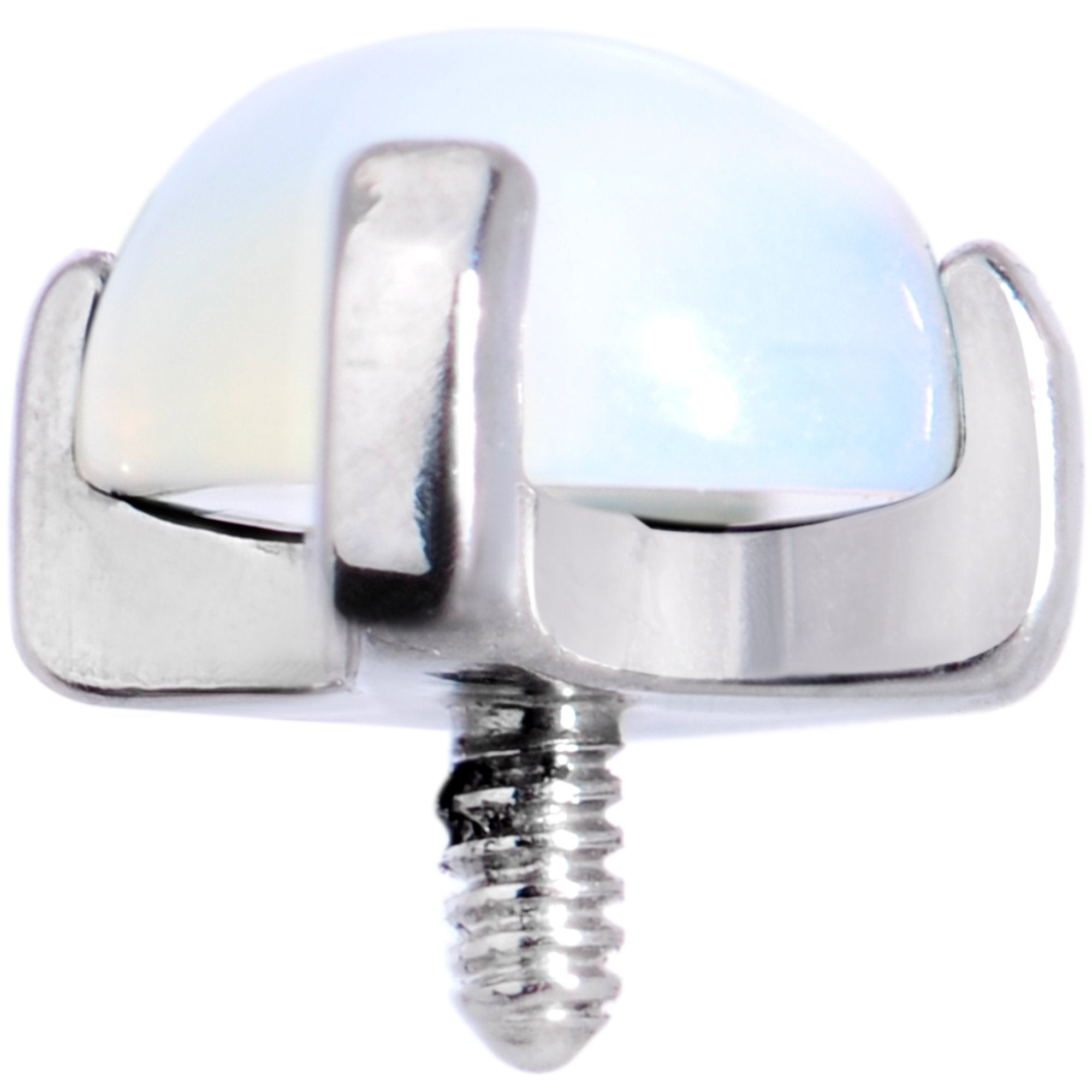 14G Natural Opalite Externally Threaded Dermal Anchor Top