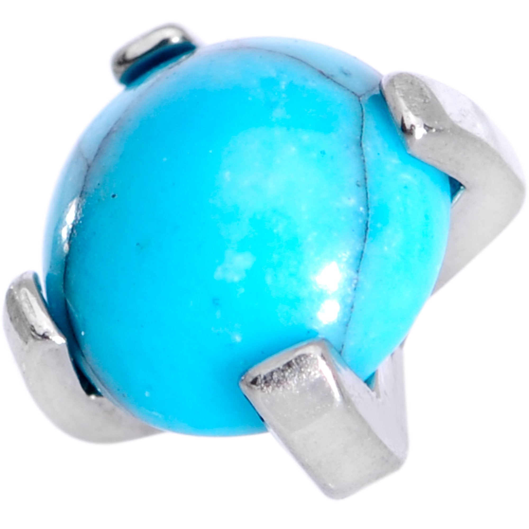 14G Natural Turquoise Externally Threaded Dermal Anchor Top