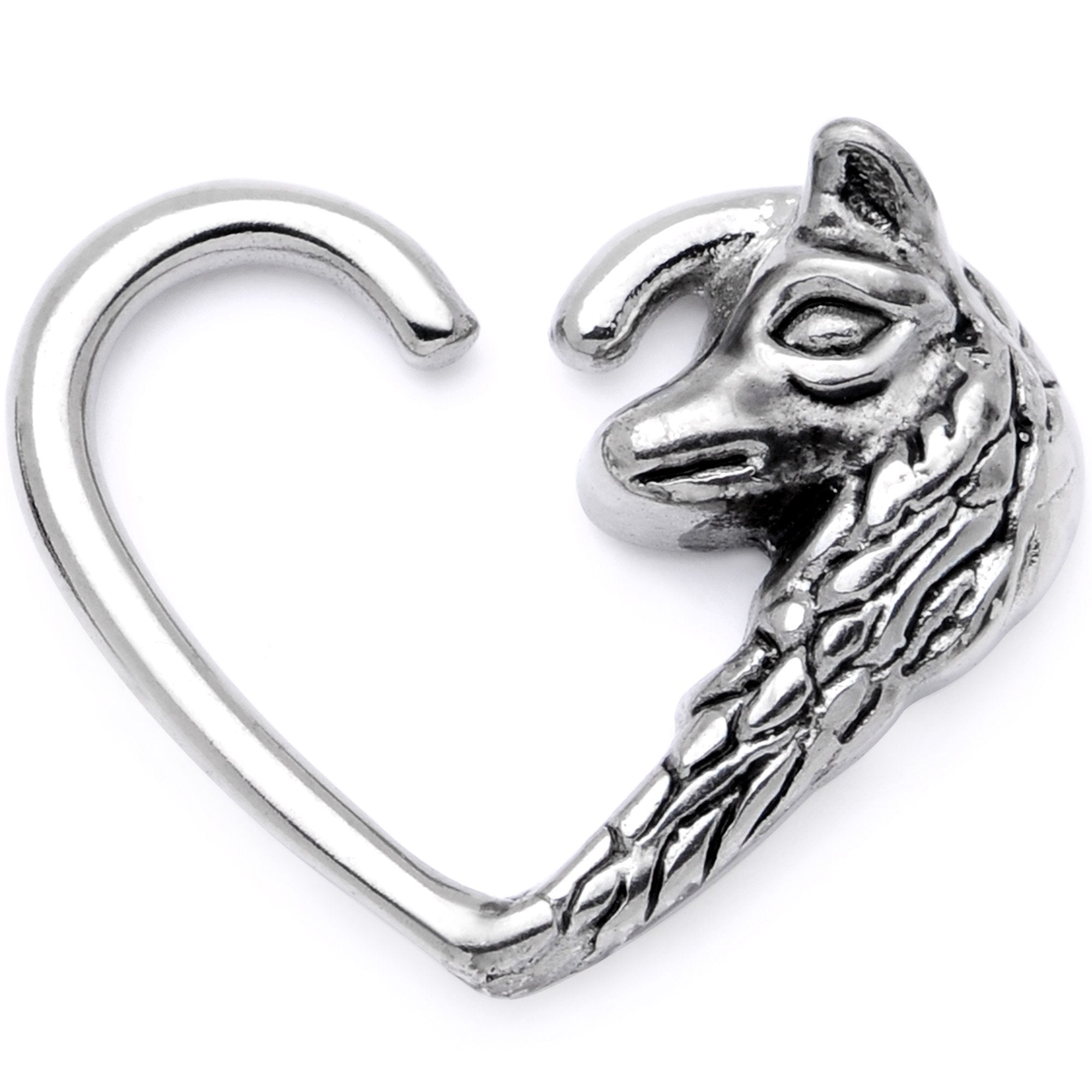 16G 3/8 Wolves of Winter Left Heart Closure Ring