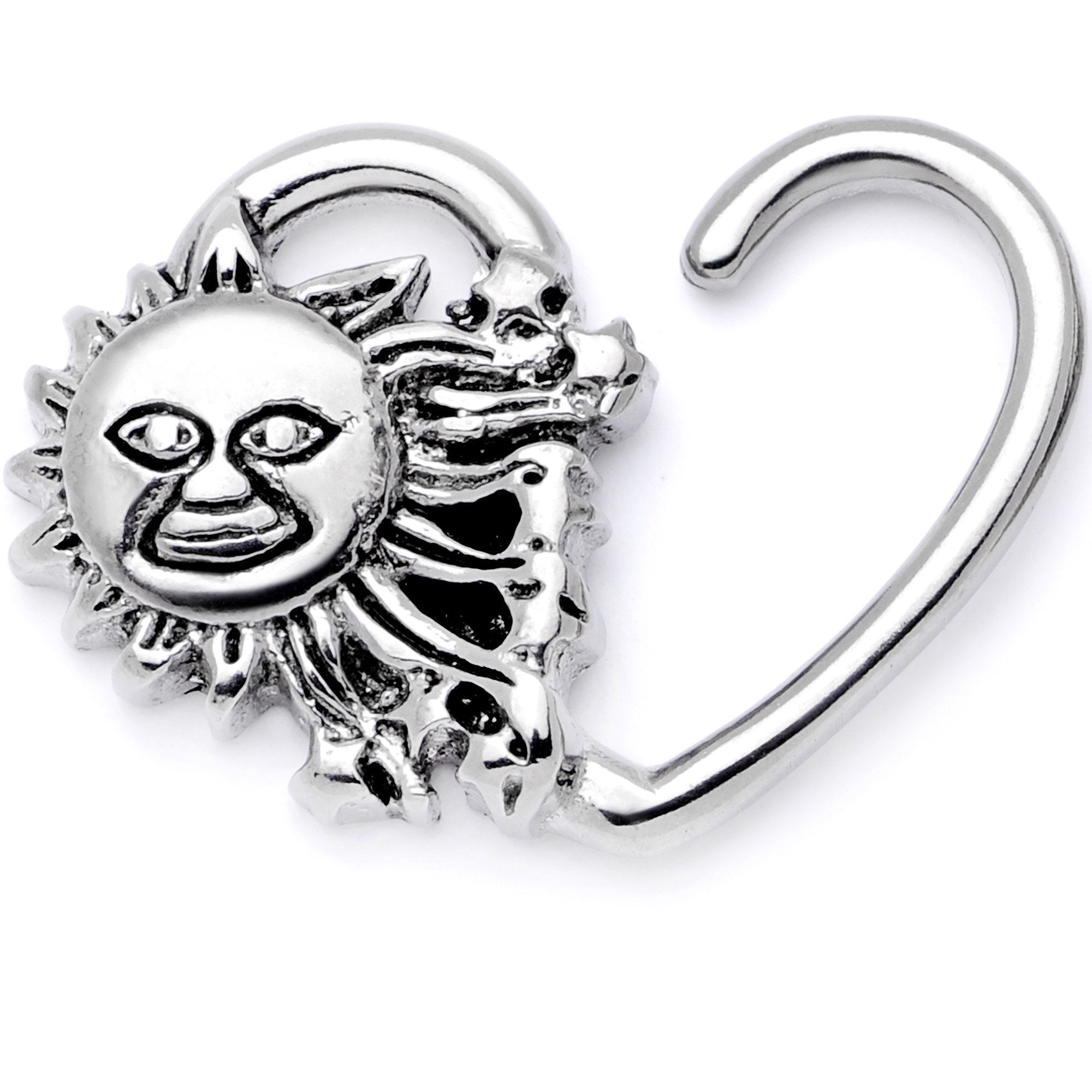 16G 3/8 Super Smiling Summer Sun Right Heart Closure Ring