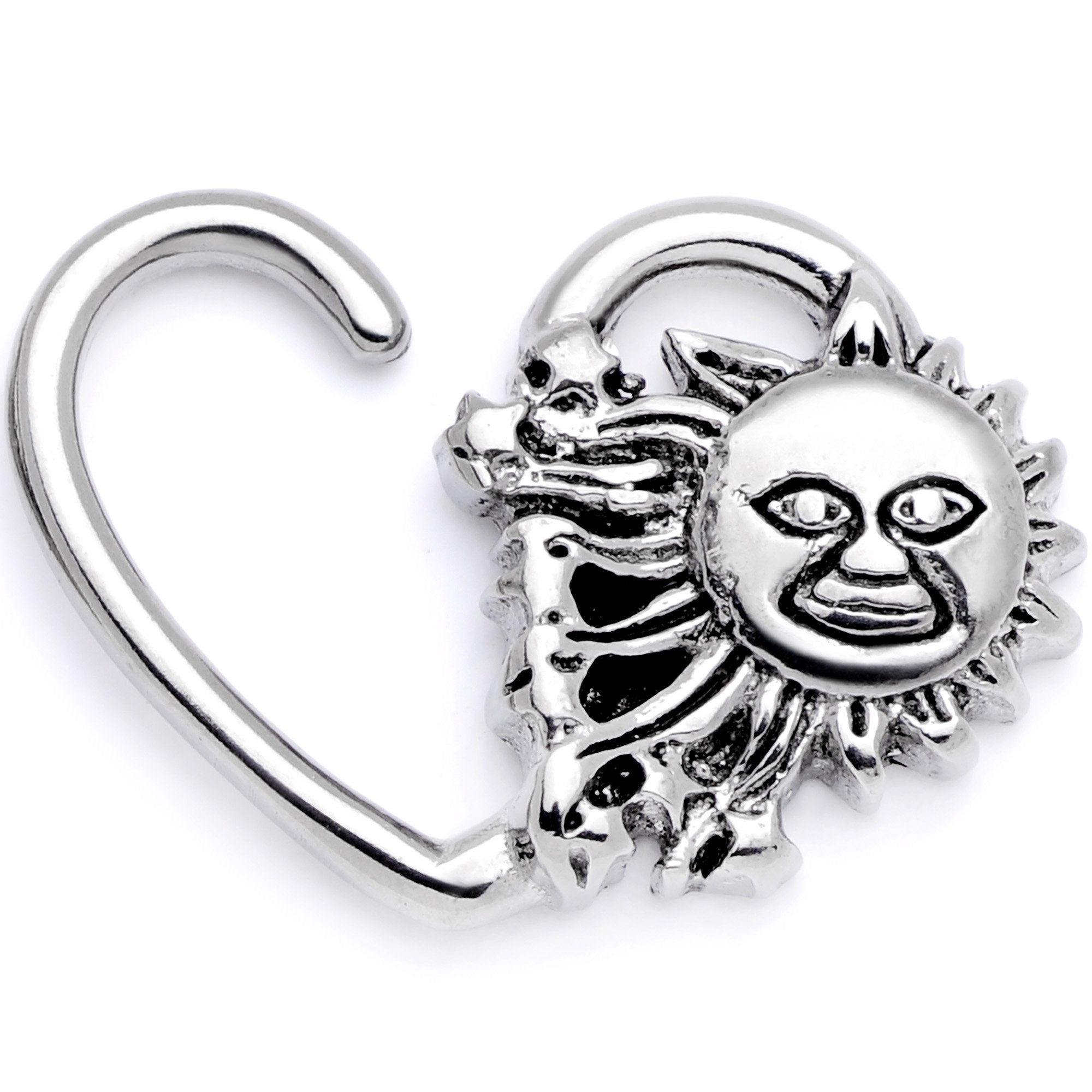 16G 3/8 Super Smiling Summer Sun Left Heart Closure Ring