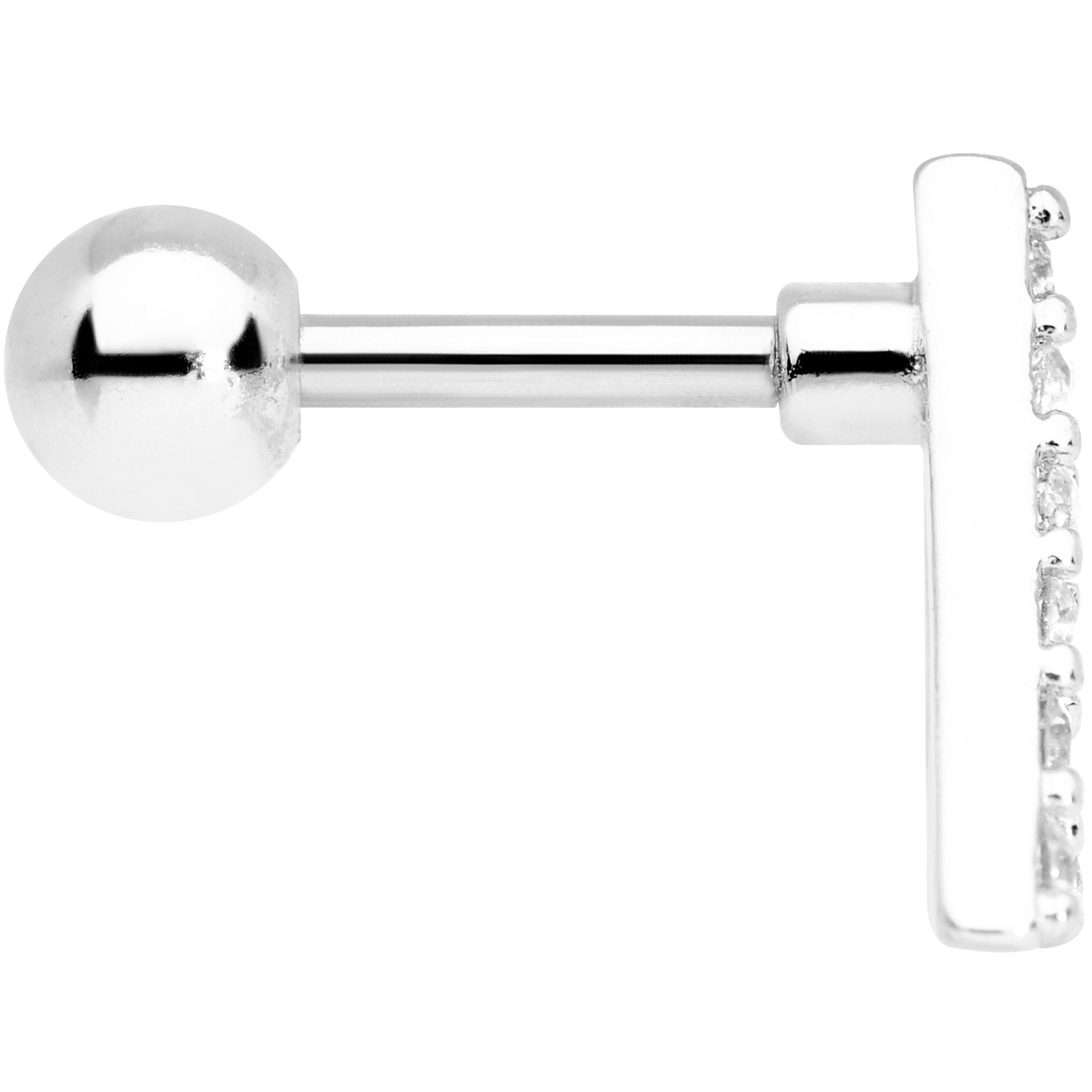 16G 1/4 Clear Gem Triangle Cartilage Tragus