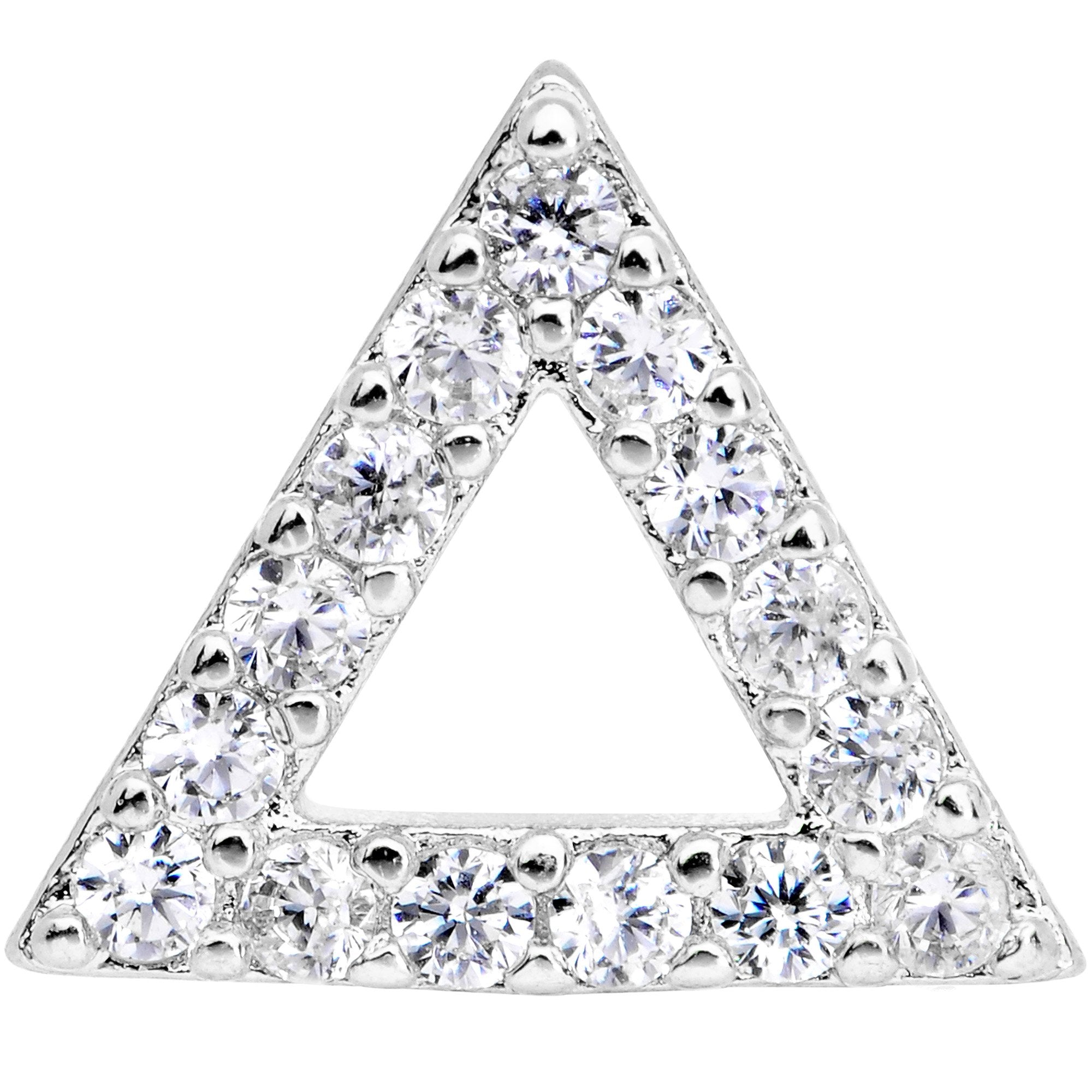 16G 1/4 Clear Gem Triangle Cartilage Tragus