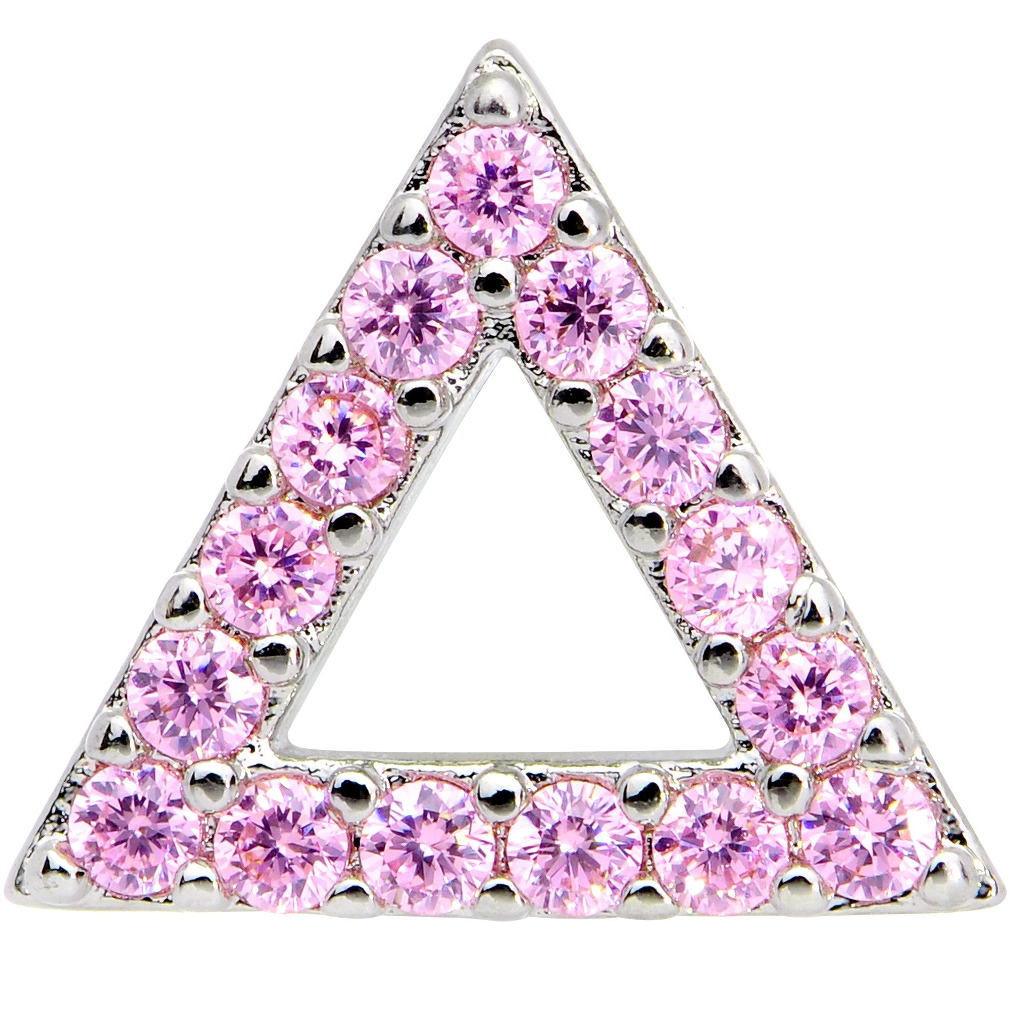 16G 1/4 Pink Gem Triangle Cartilage Tragus