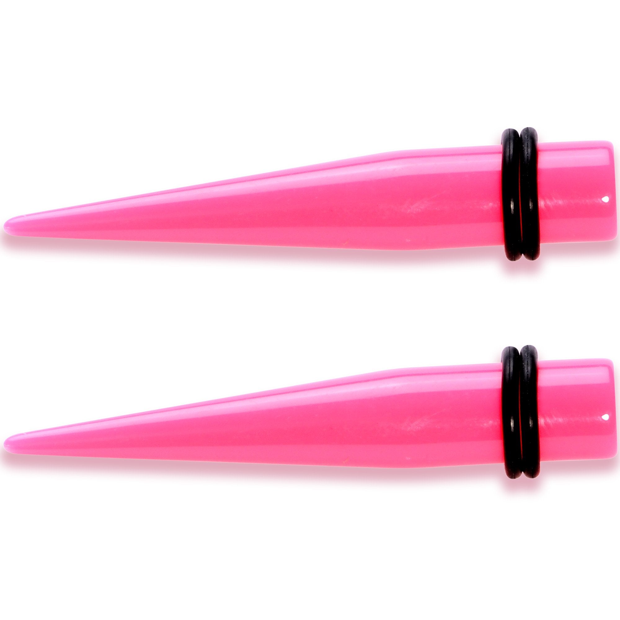 Flirty Fuchsia Lightweight Pink Acrylic Straight Taper Set 10mm to 18mm