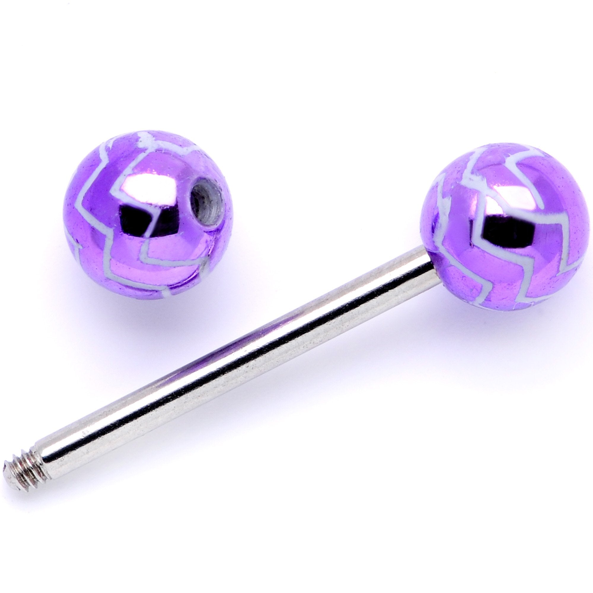 Summer Party Zig Zag Barbell Tongue Ring Set of 4