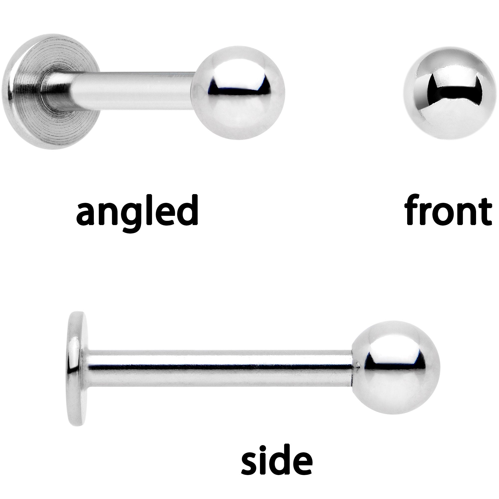 16G 1/4 Blue Gem Flowers Cartilage Tragus Earring Set of 3