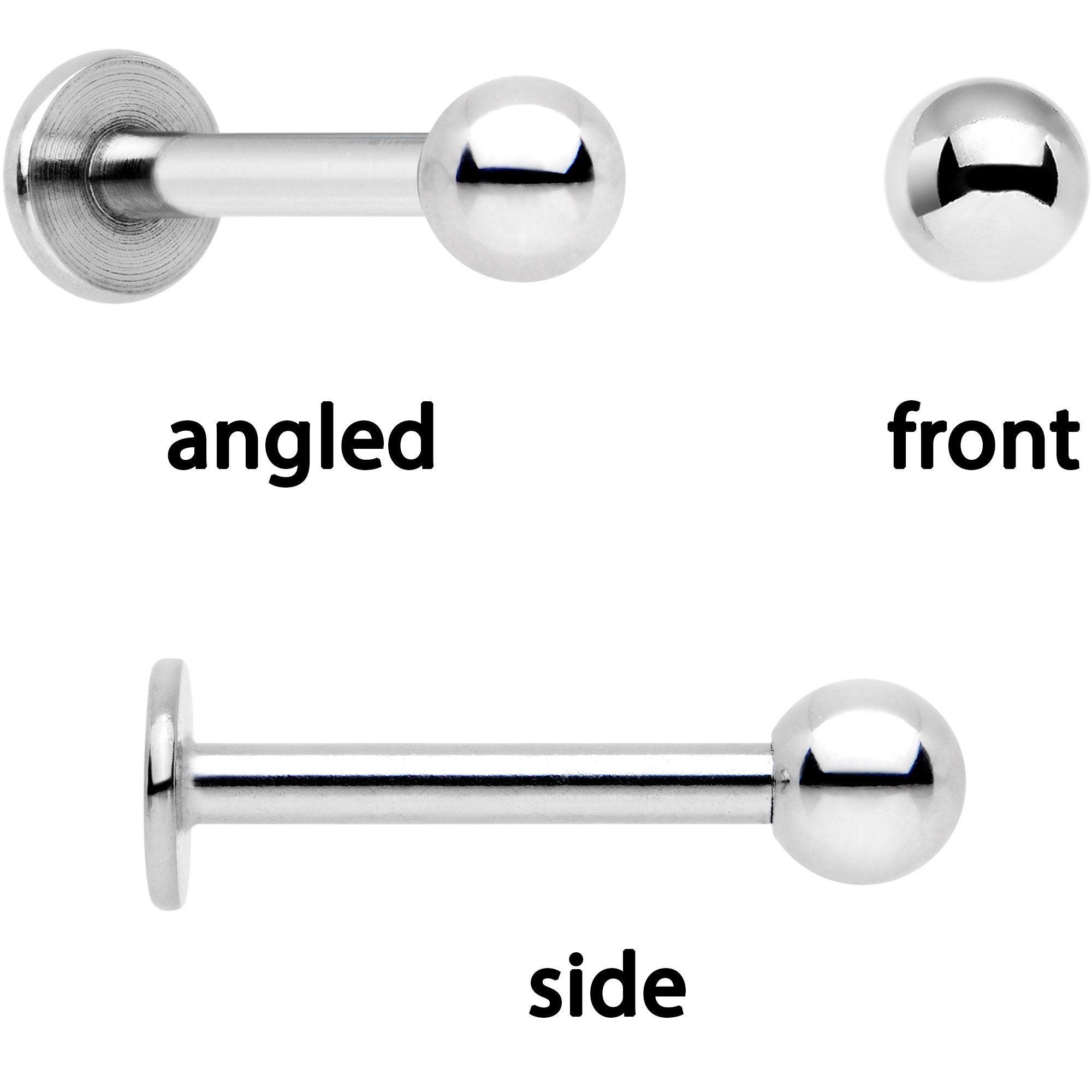 16G 1/4 Clear Gem Flowers Cartilage Tragus Earring Set of 3