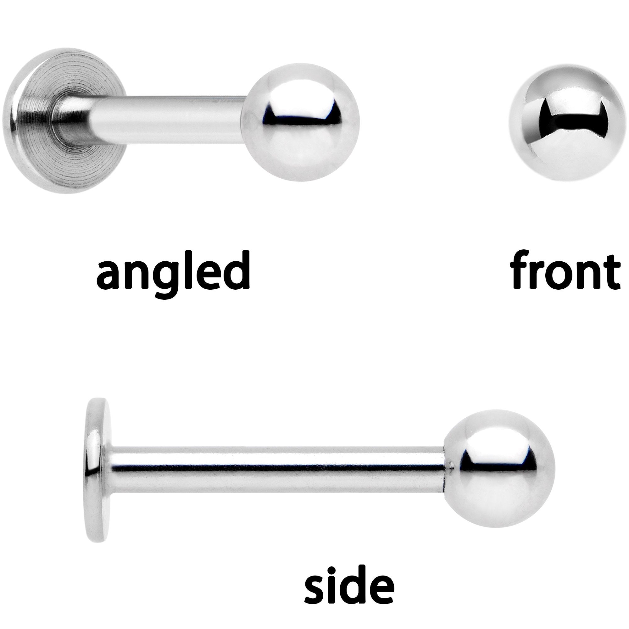 16G 1/4 Pink Gem Rose Flower Cartilage Tragus Earring Set of 3