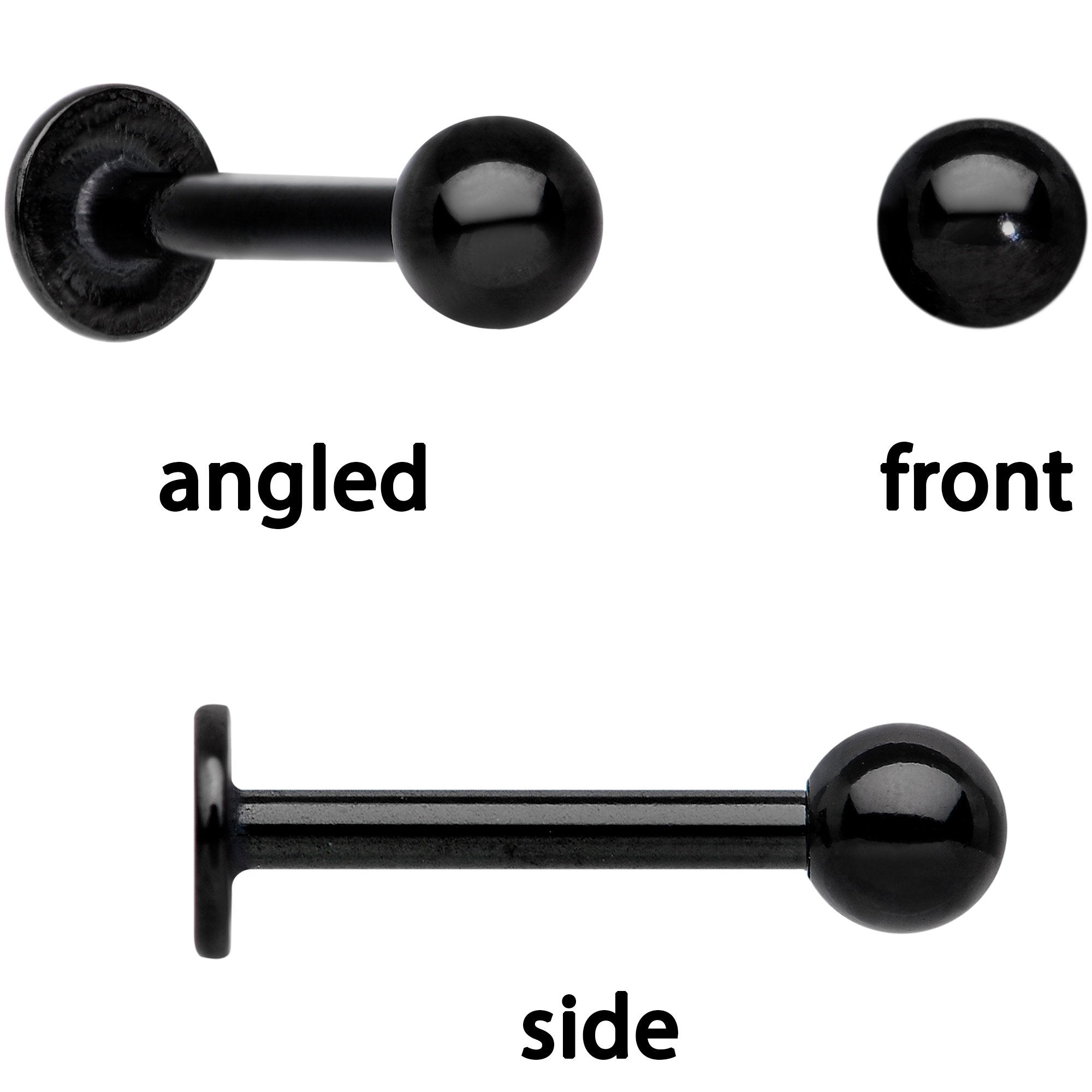 16G 1/4 Clear Gem Red Rose Flower Cartilage Tragus Earring Set of 3