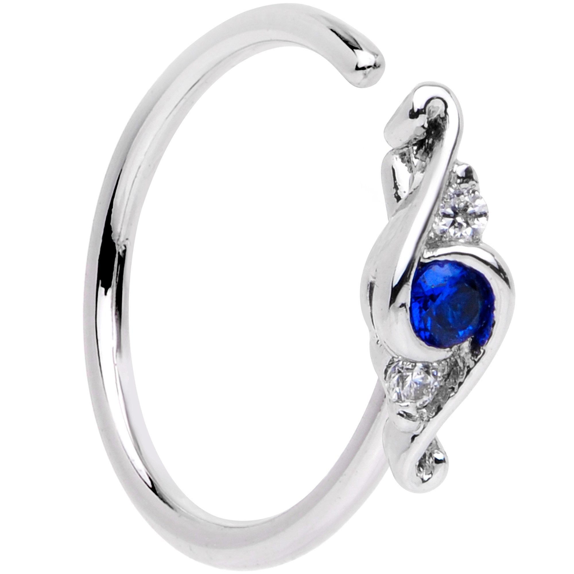 20G 5/16 Blue Clear Gem Oceans Eye Seamless Circular Ring