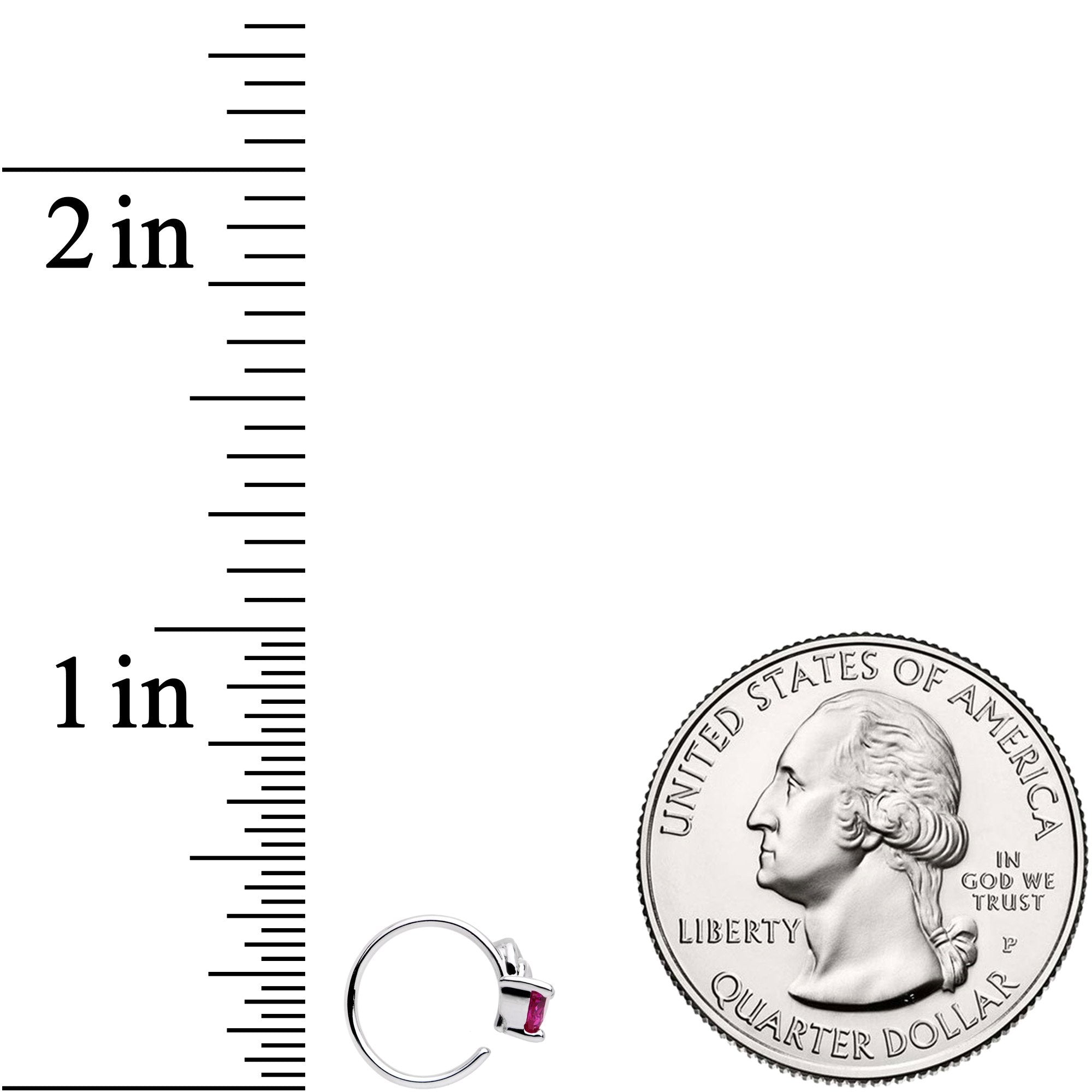 20G 5/16 Pink Gem Triangle Wave Seamless Circular Ring