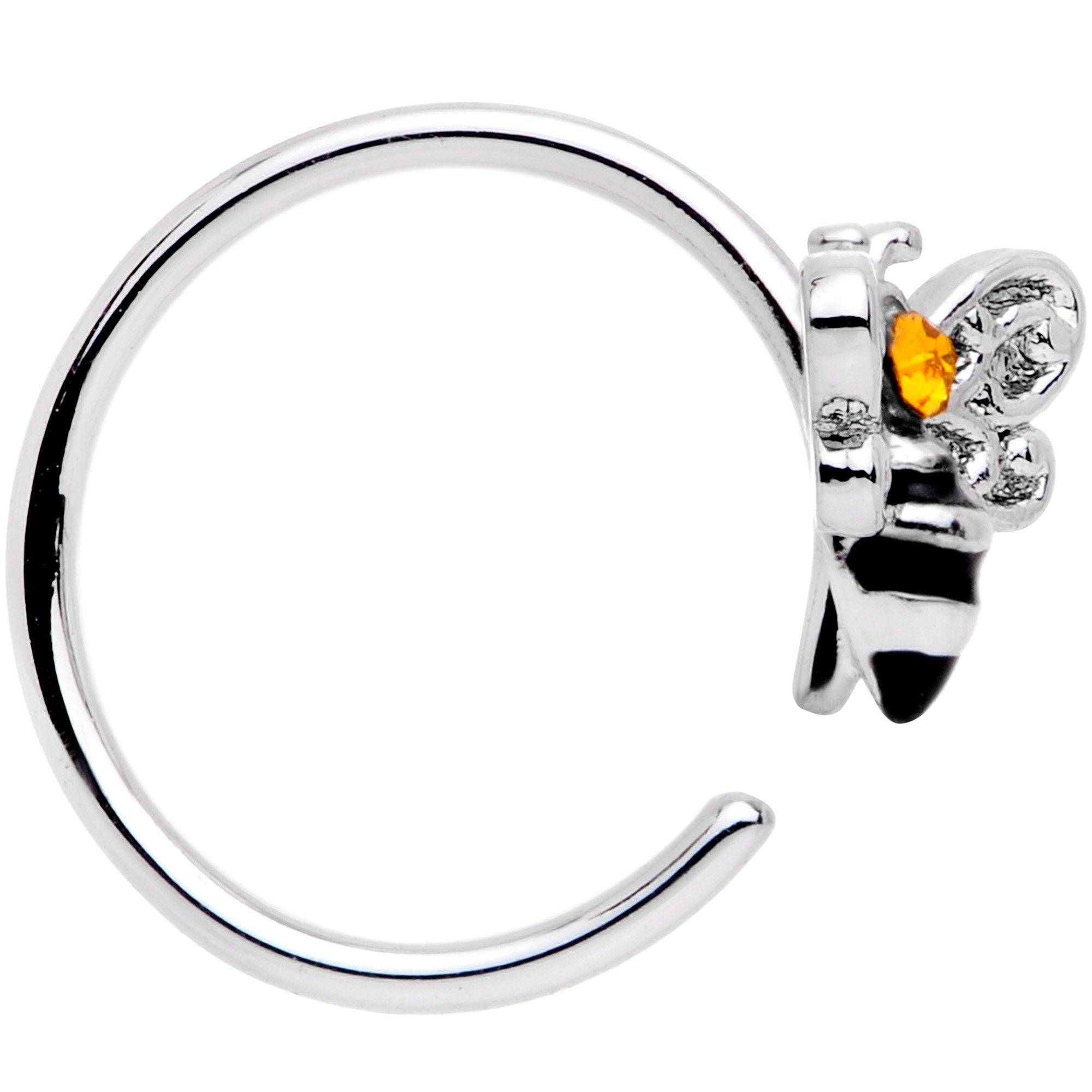 20G 5/16 Yellow Gem Bumble Bee Seamless Circular Ring