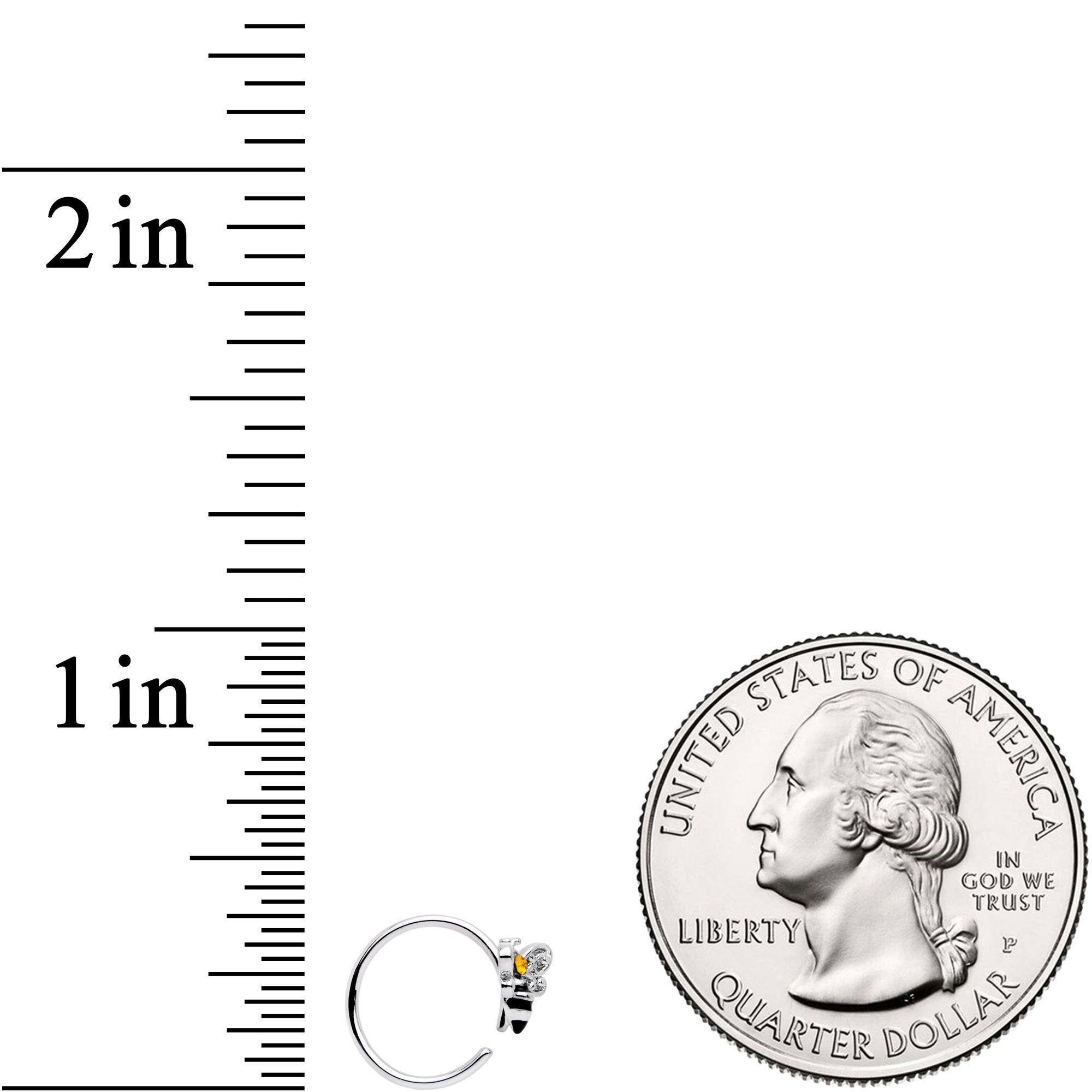 20G 5/16 Yellow Gem Bumble Bee Seamless Circular Ring