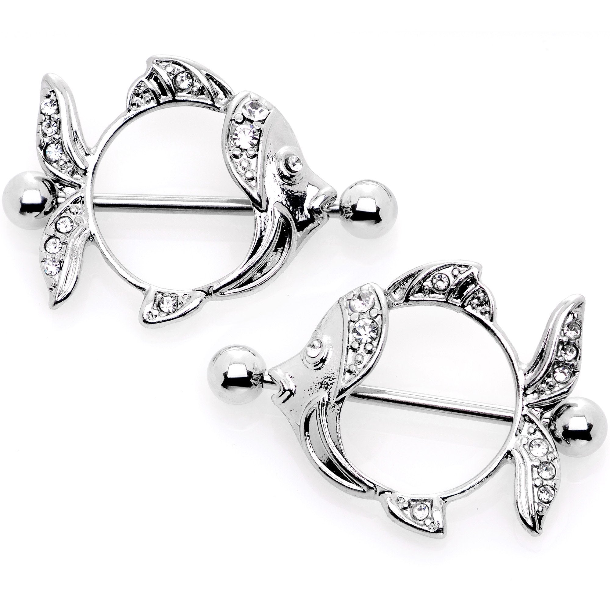 14G 9/16 Angelic Angelfish Nipple Shield Set