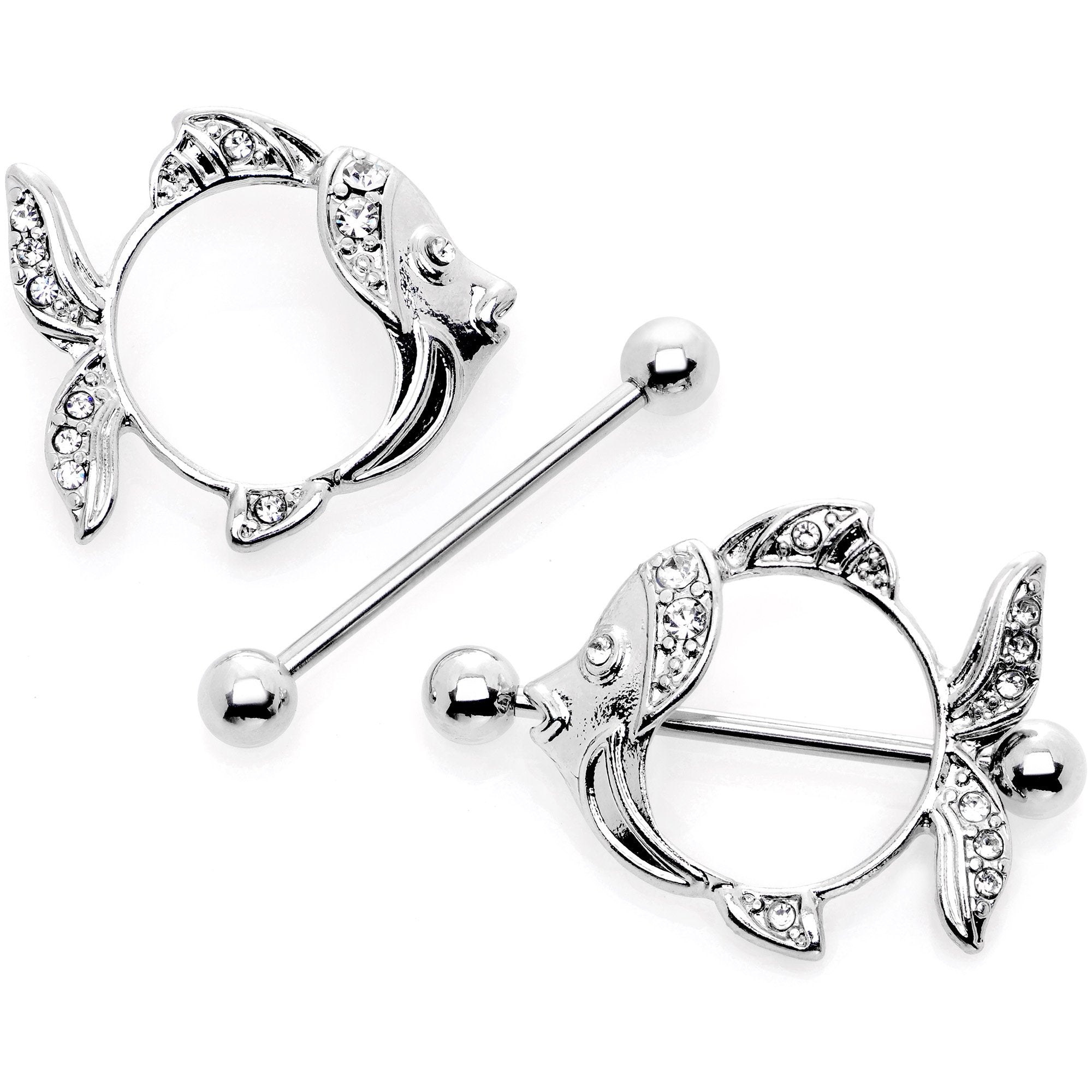 14G 9/16 Angelic Angelfish Nipple Shield Set