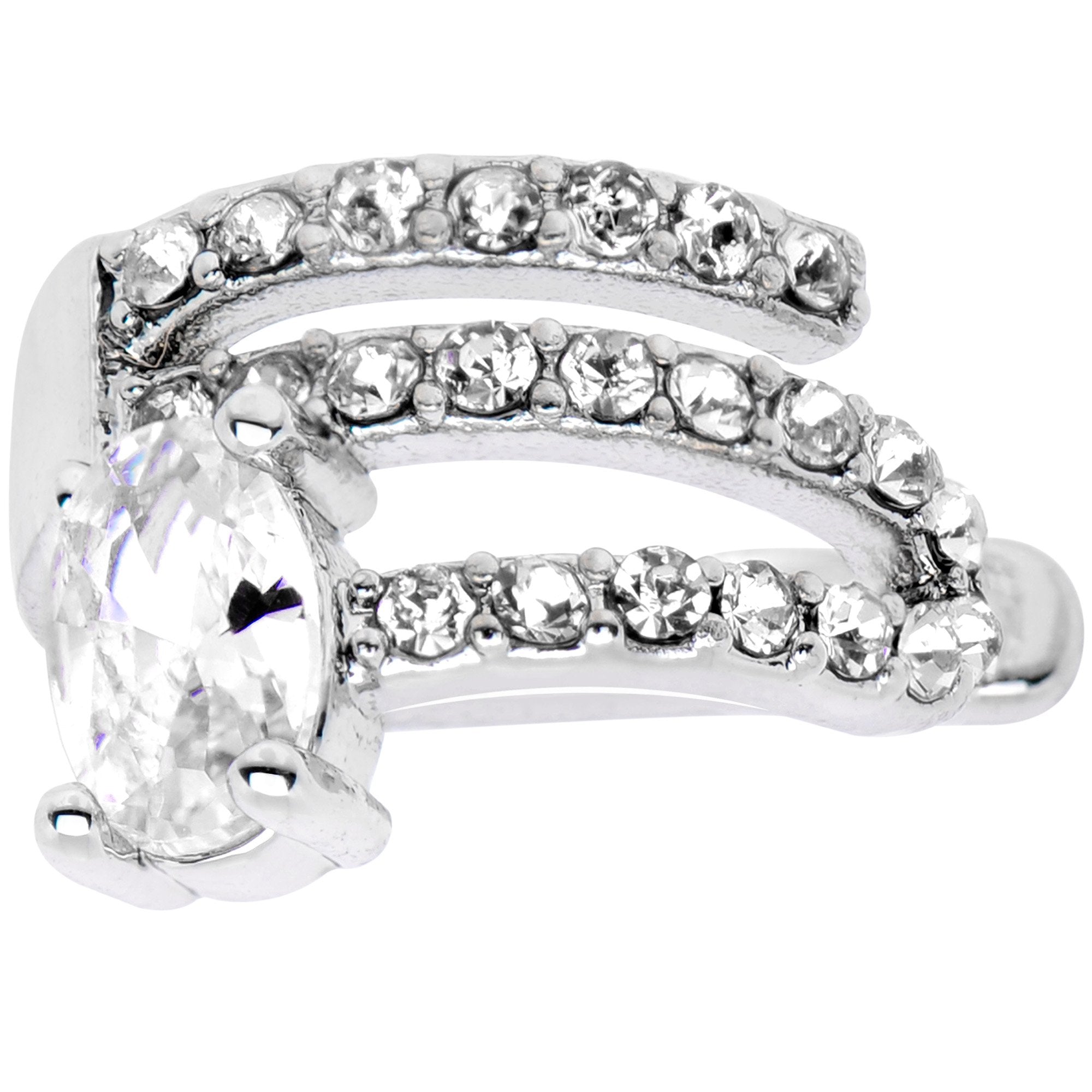 Clear Gem All Of The Bling None Of The Commitment Non Pierced Ear Cuff