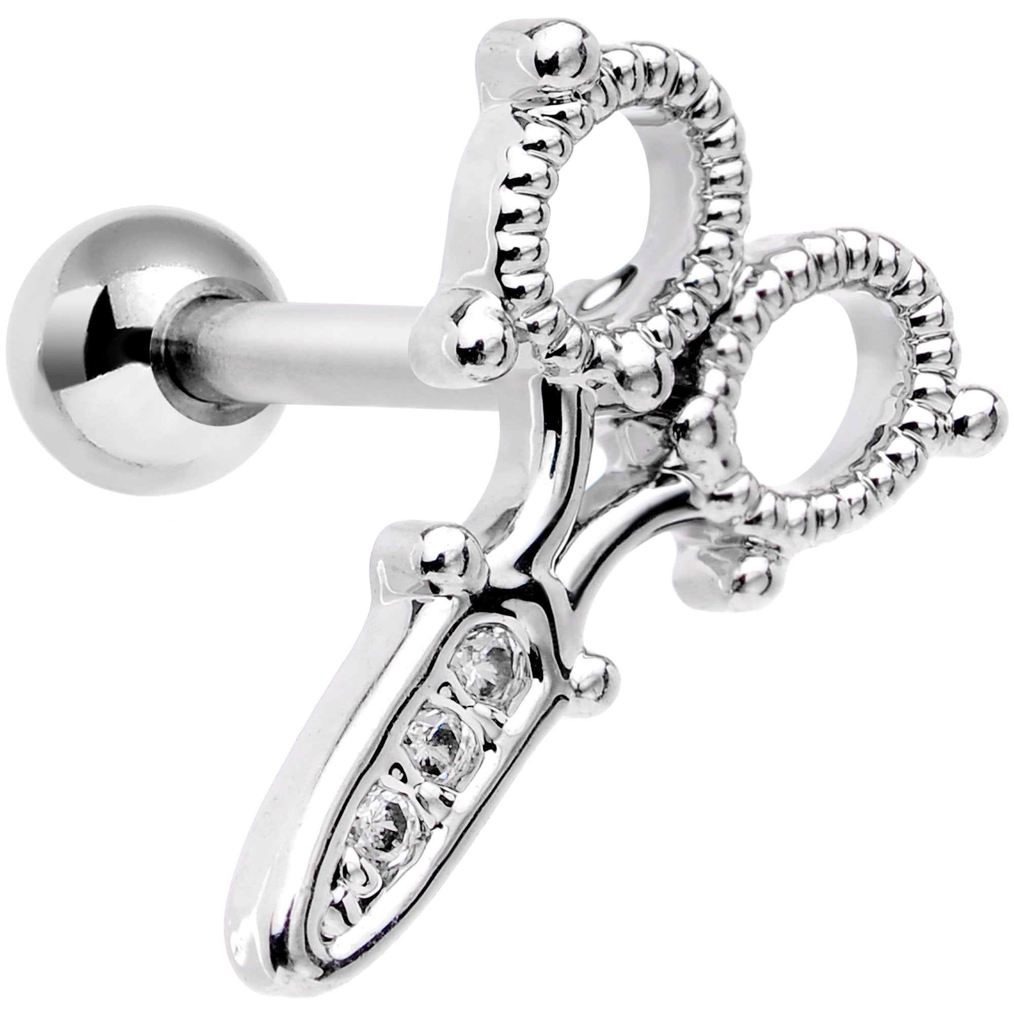 18G 5/16 Clear Gem Shear Beauty Cartilage Tragus Earring